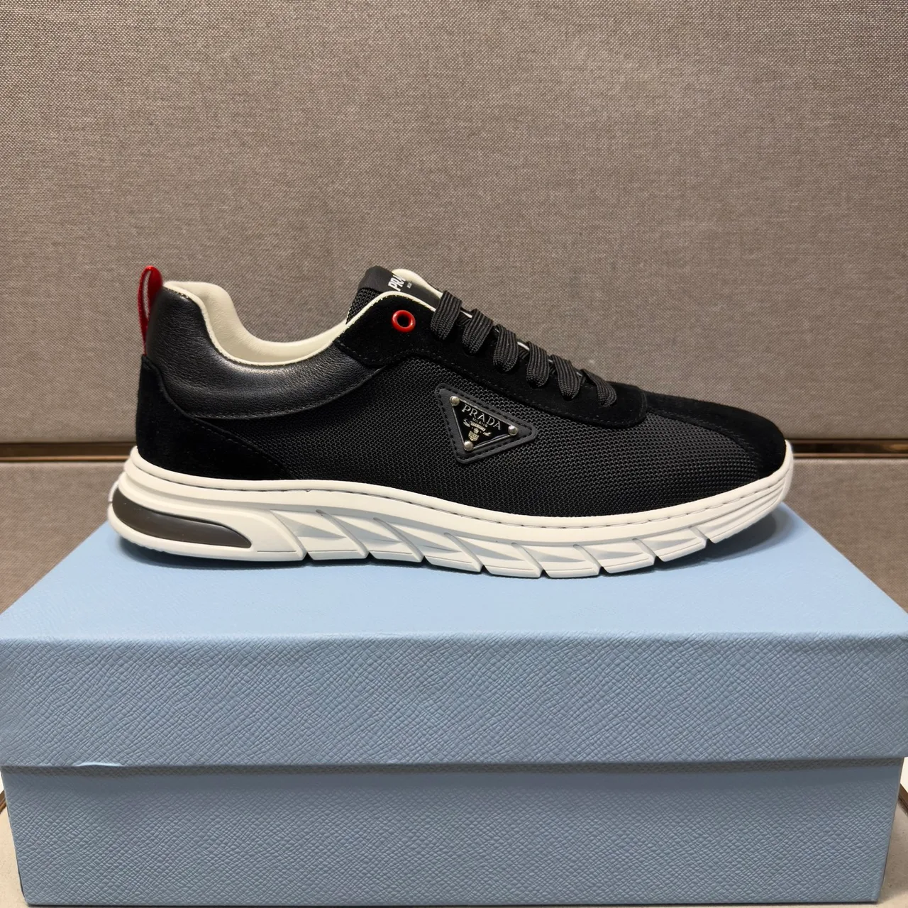 Prada Leather Sneakers in Black · view 4