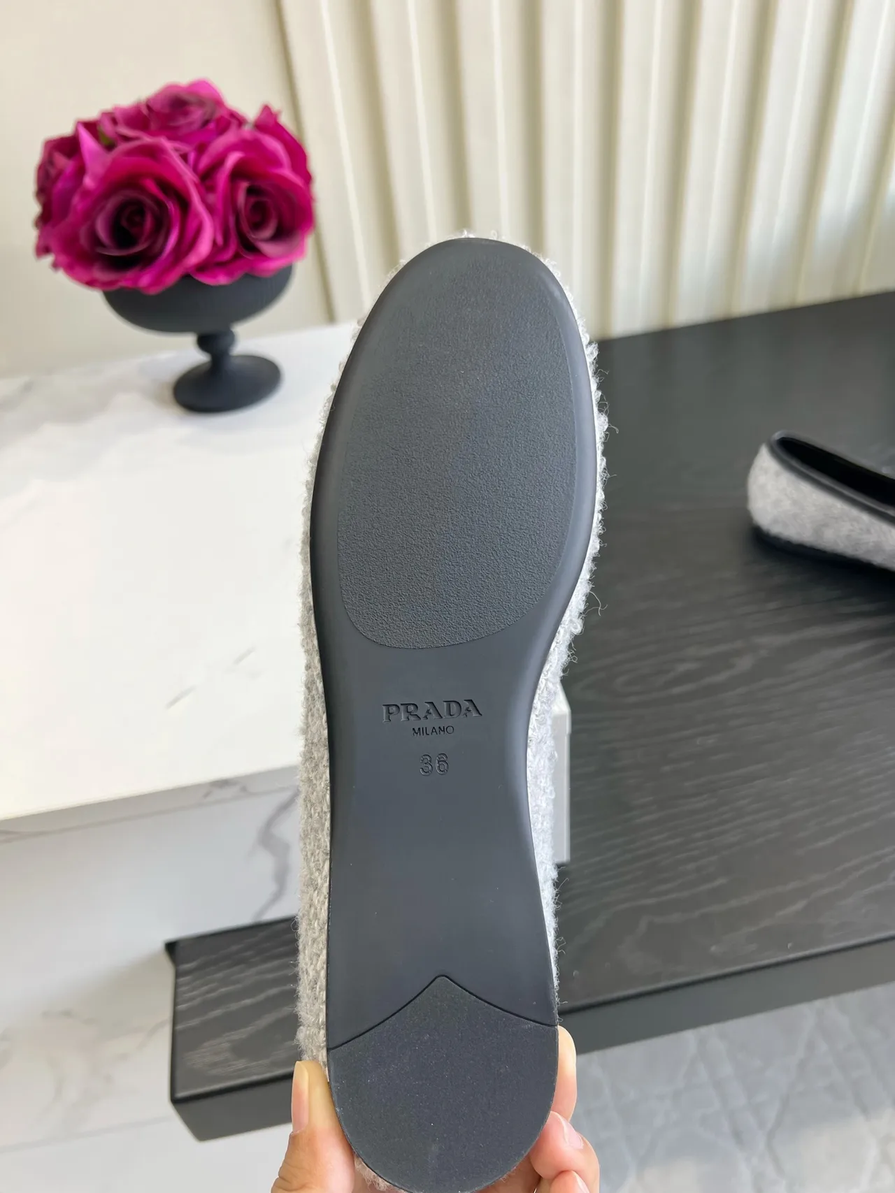 Prada Flats in Grey · view 6