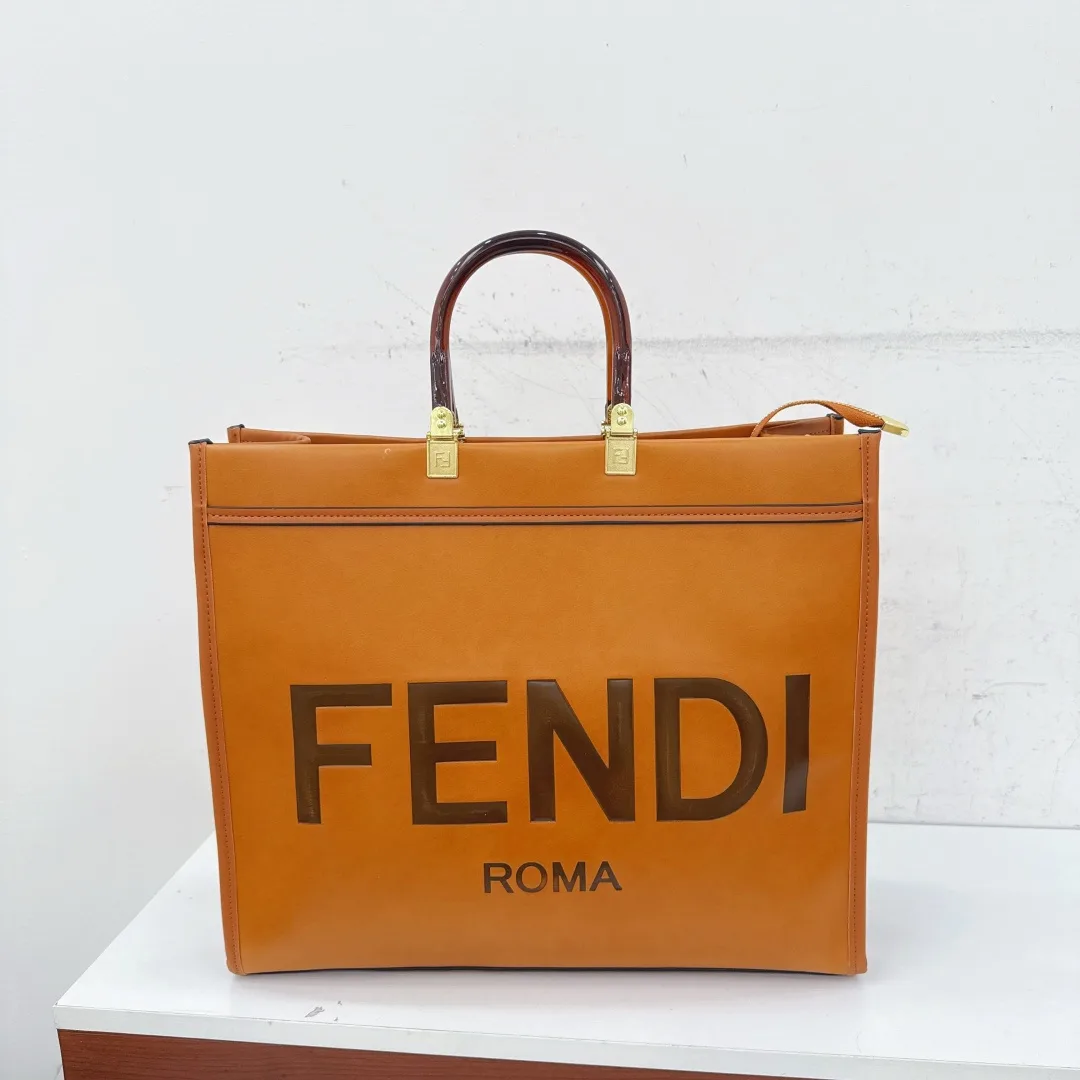 Fendi Sunshine Tote in Black & Green & Tan & Brown · view 3