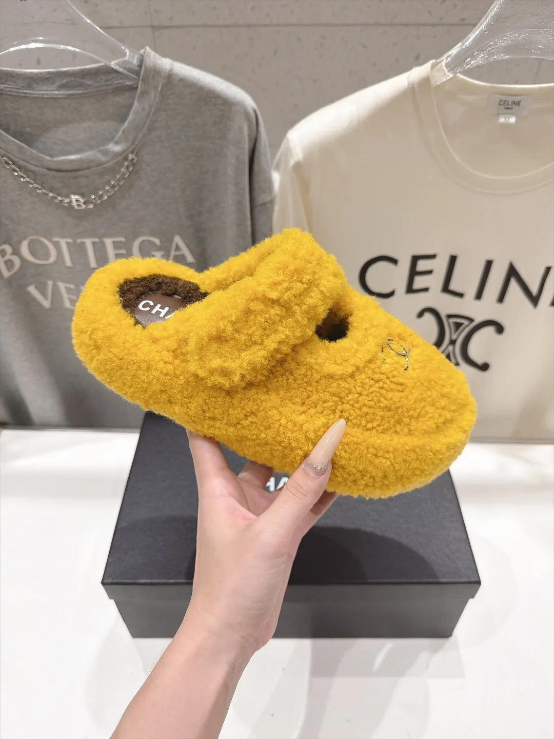 Chanel Slippers in Yellow · view 5