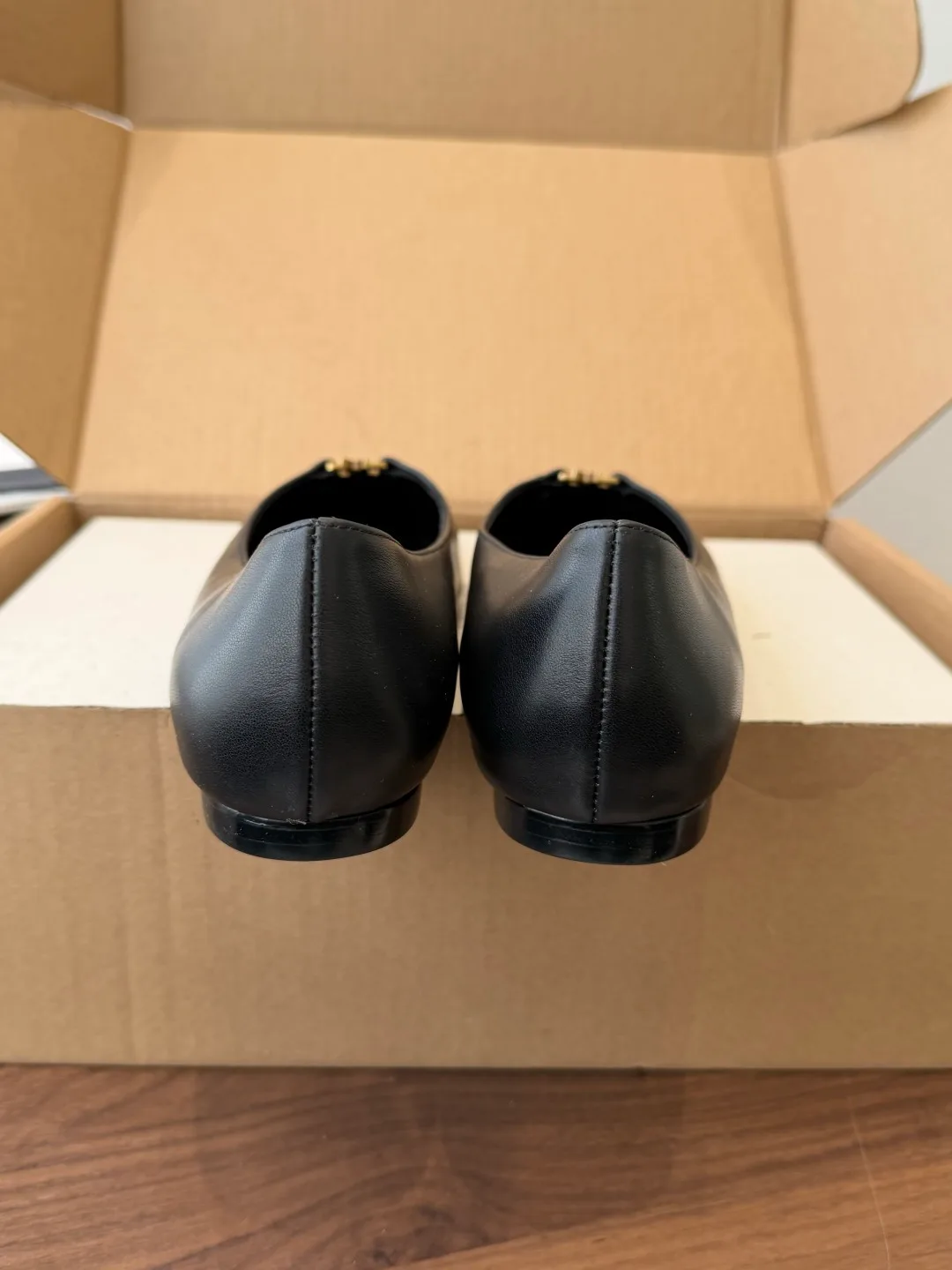 Saint Laurent Sheepskin Pointed-Toe Flats in Black · view 8
