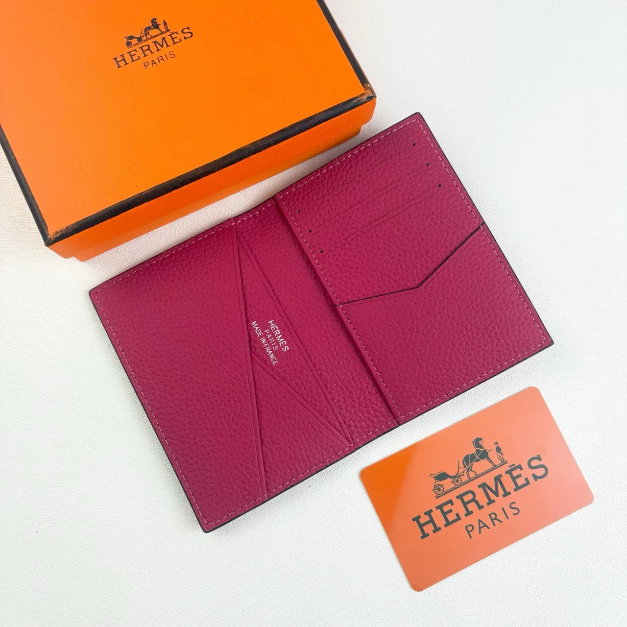 Hermes Cardholder in Blue & Pink · view 7