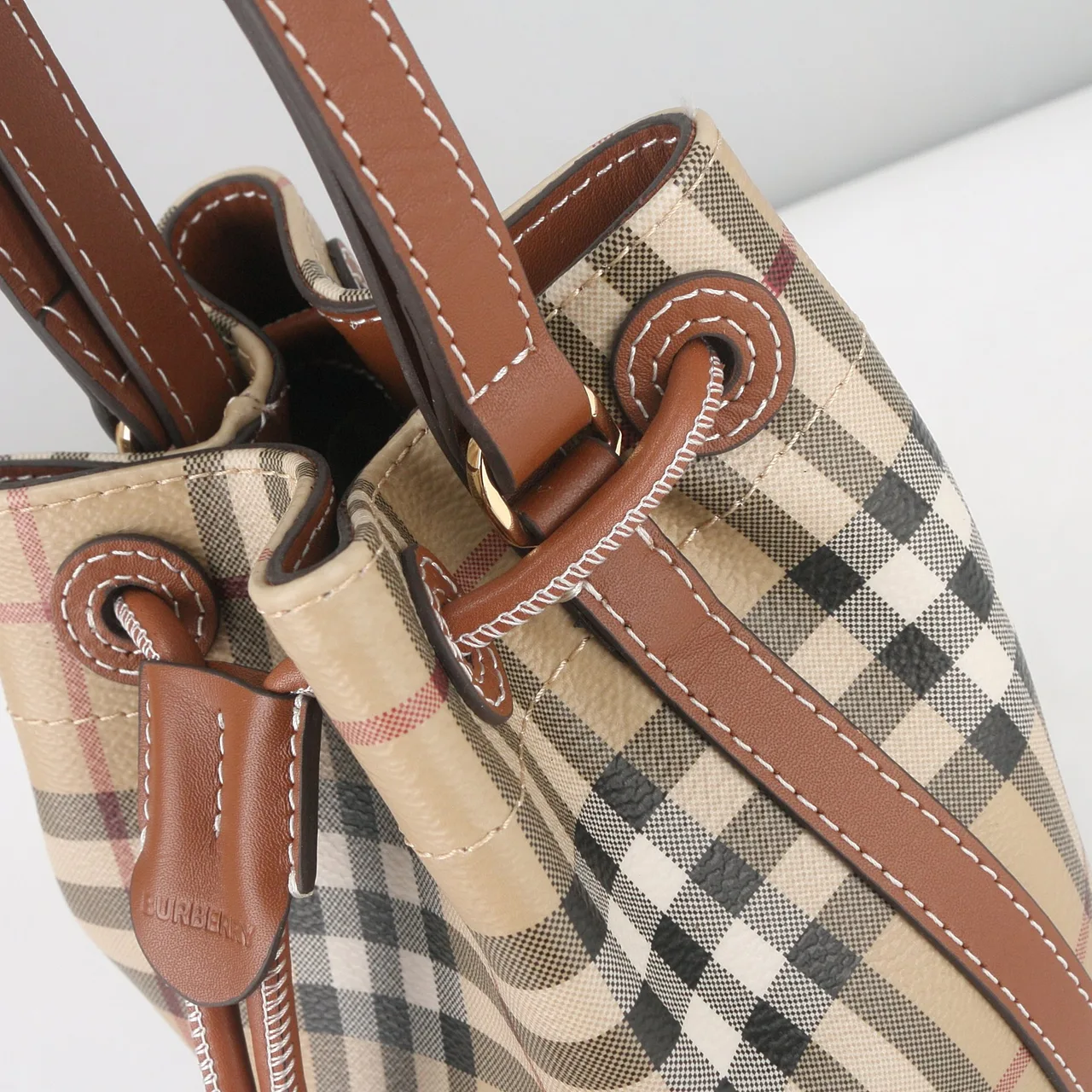 Burberry Check Bucket Bag in Beige · view 7