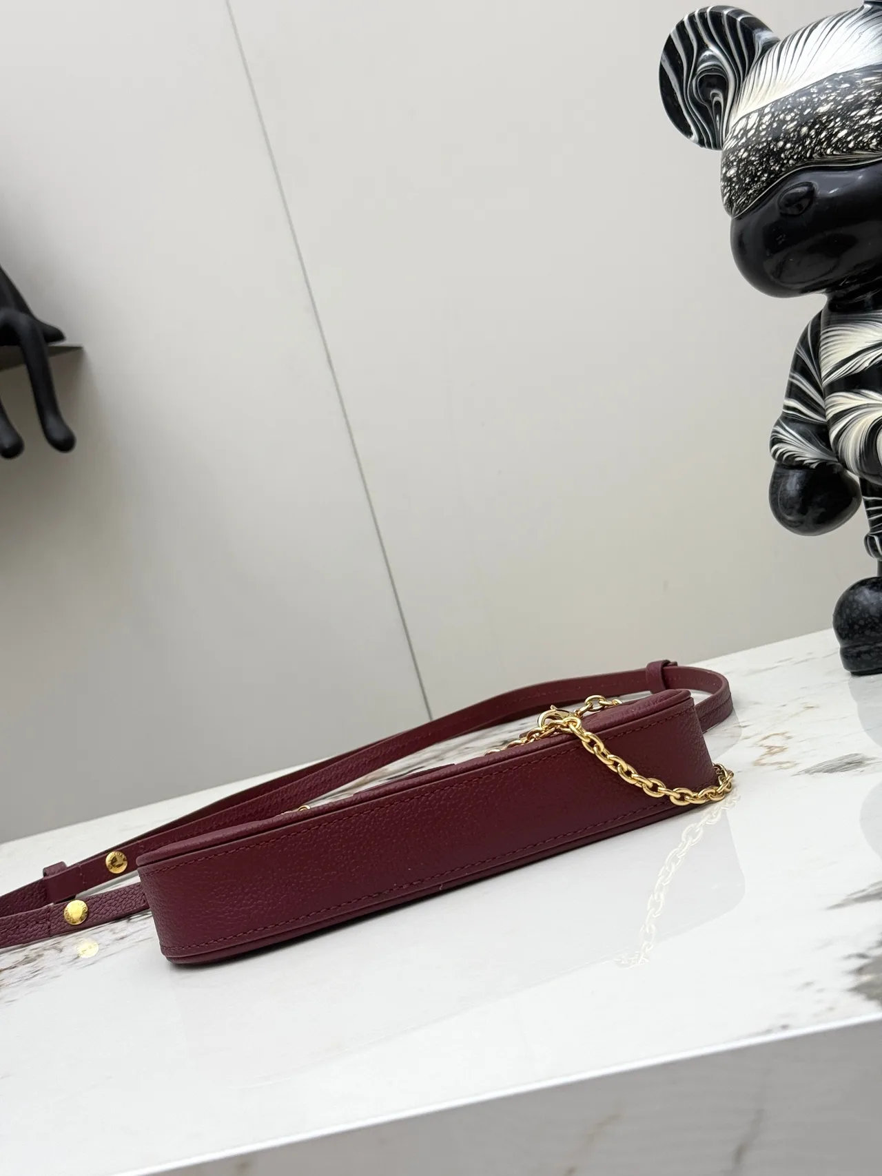 Louis Vuitton Leather Monogram Crossbody Bag in Burgundy · view 3