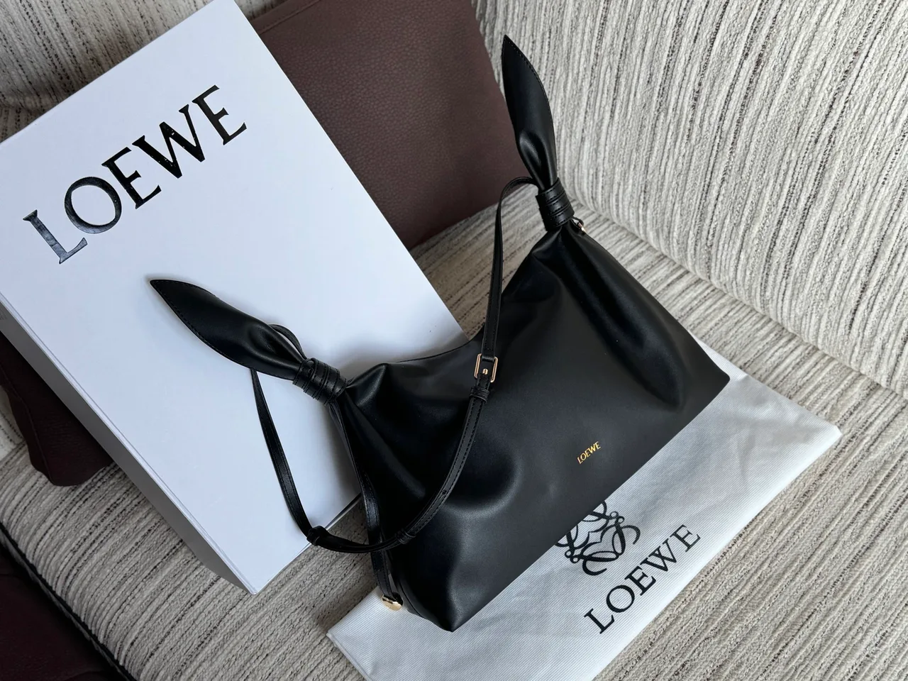 Loewe Smooth Hobo Bag in Black · view 1
