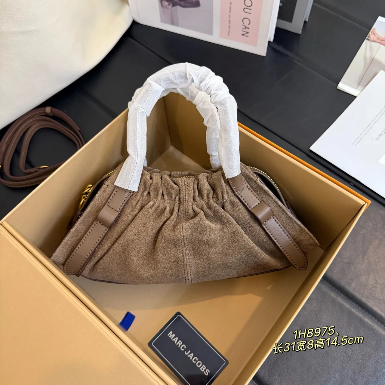 Marc Jacobs Cowhide Top-Handle Bag in Beige · view 3