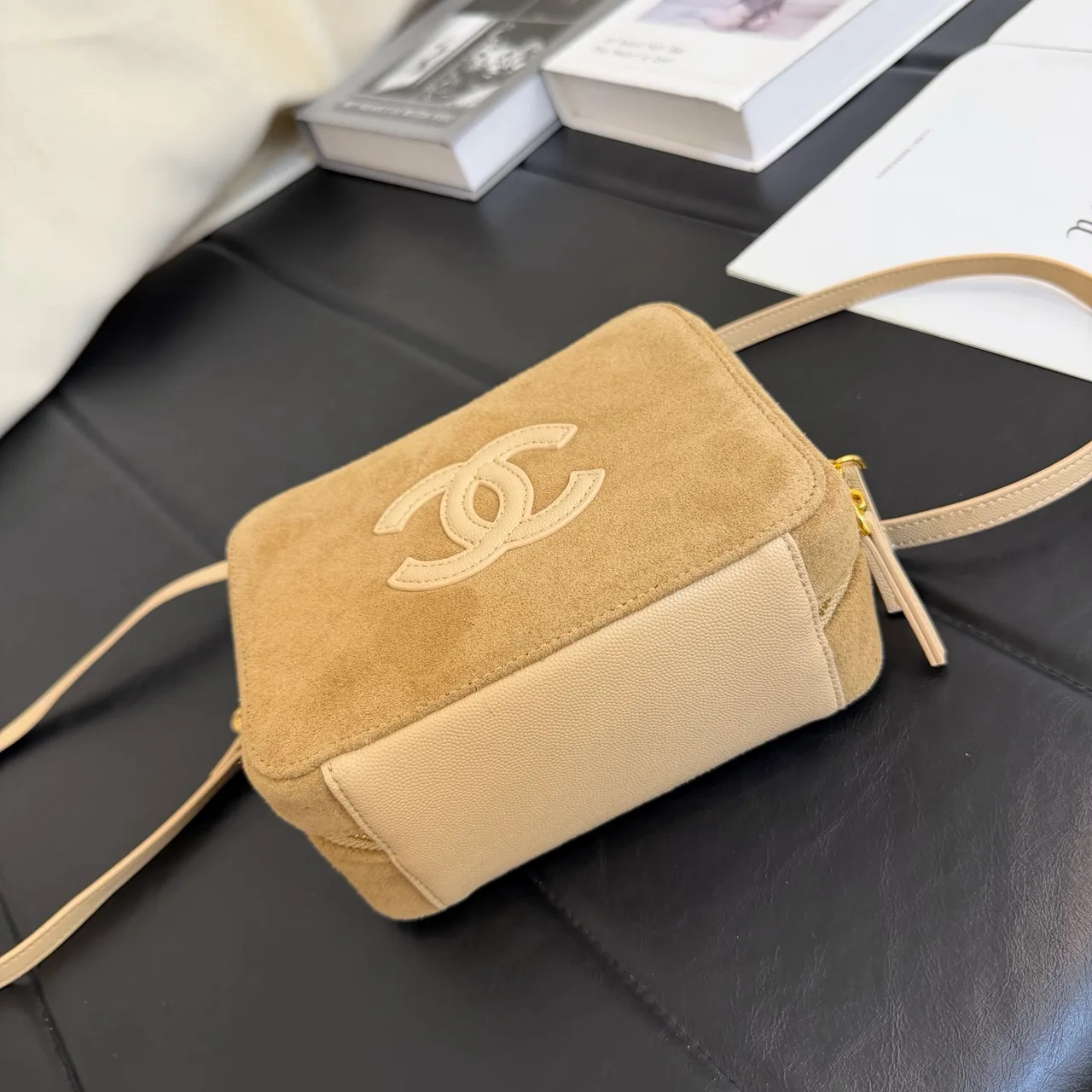 Chanel Quilted CC Vanity Bag in Beige · view 7
