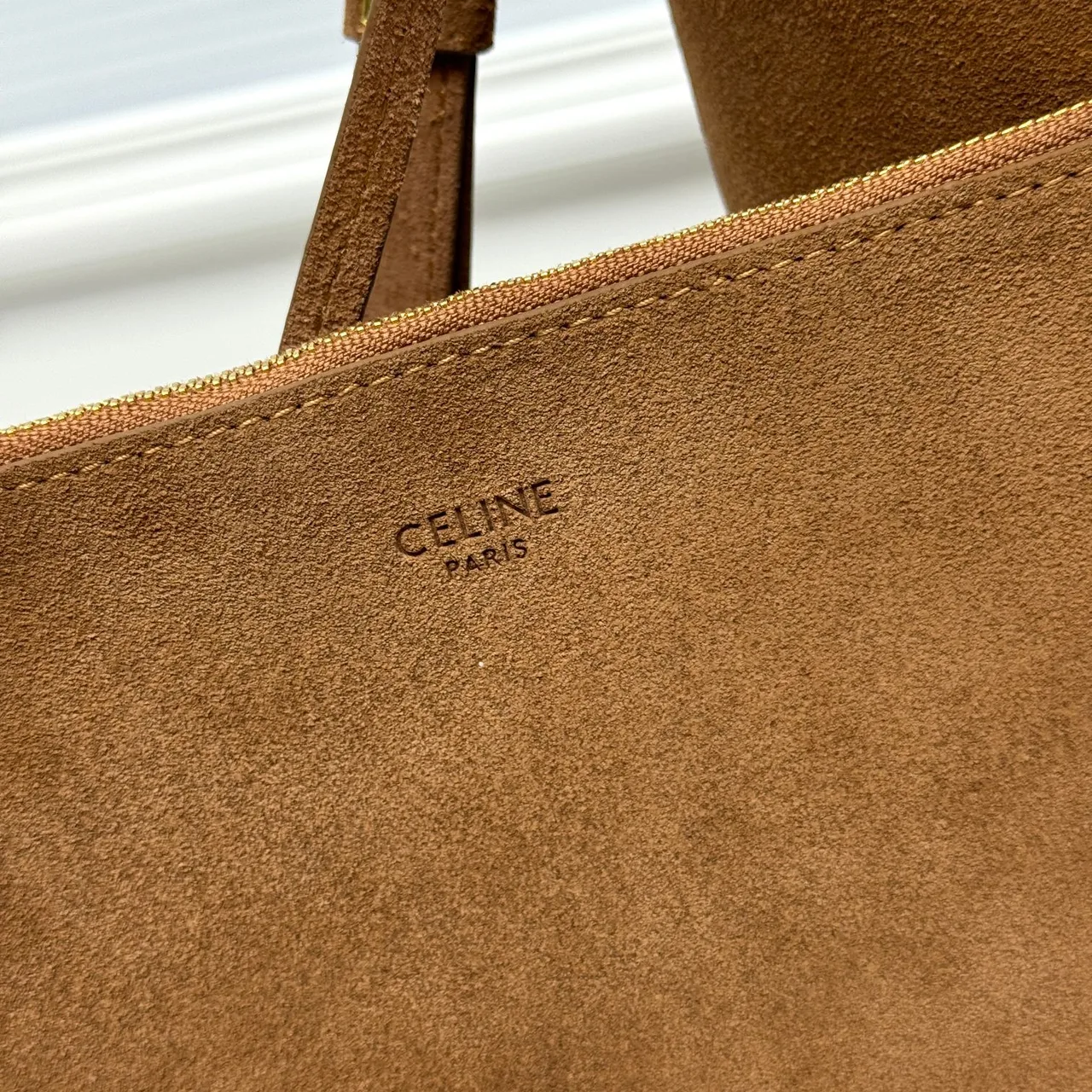 Celine Cowhide Bucket Bag in Tan · view 4