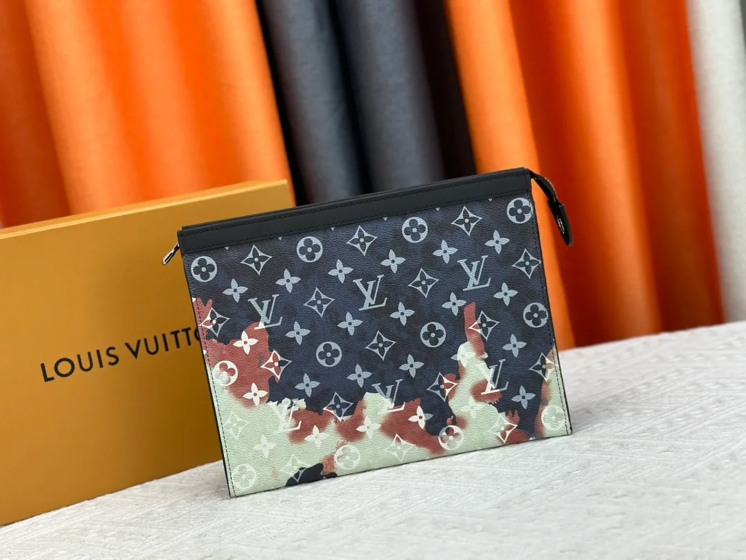 Louis Vuitton Canvas Clutch in Blue · view 1