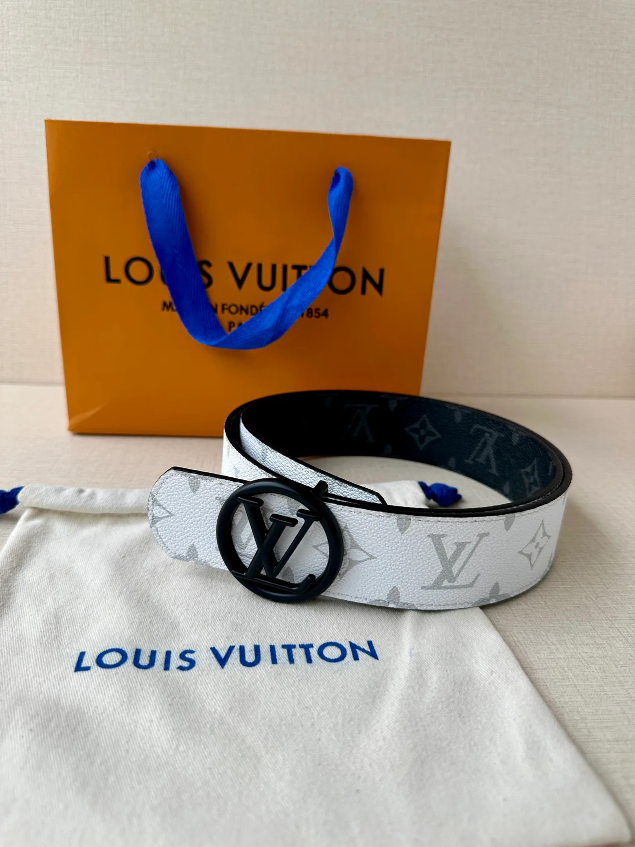 Louis Vuitton Canvas Belt in White · view 3
