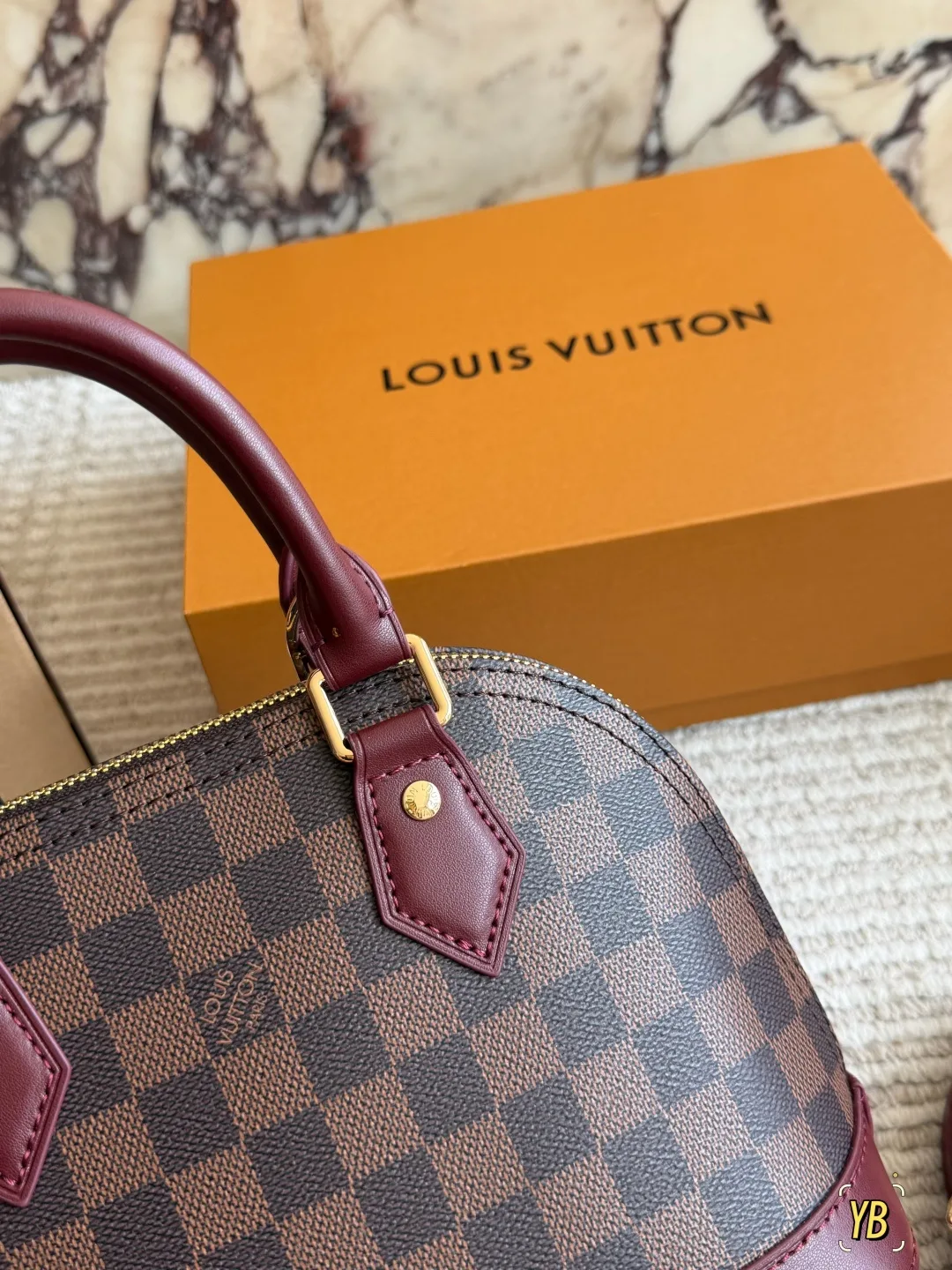 Louis Vuitton Cowhide Check Handbag in Brown · view 5