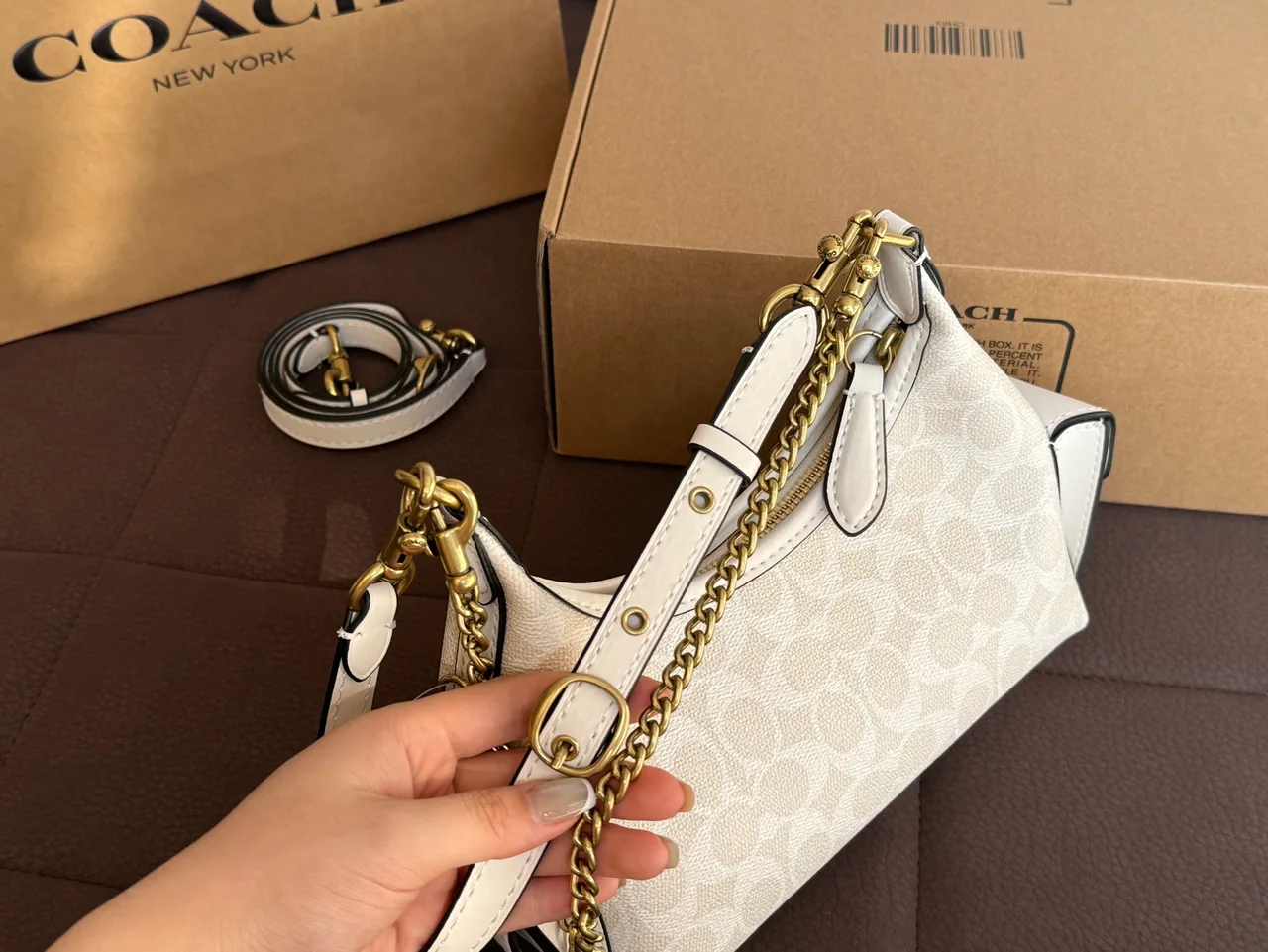 Coach Hobo Bag in White · view 6