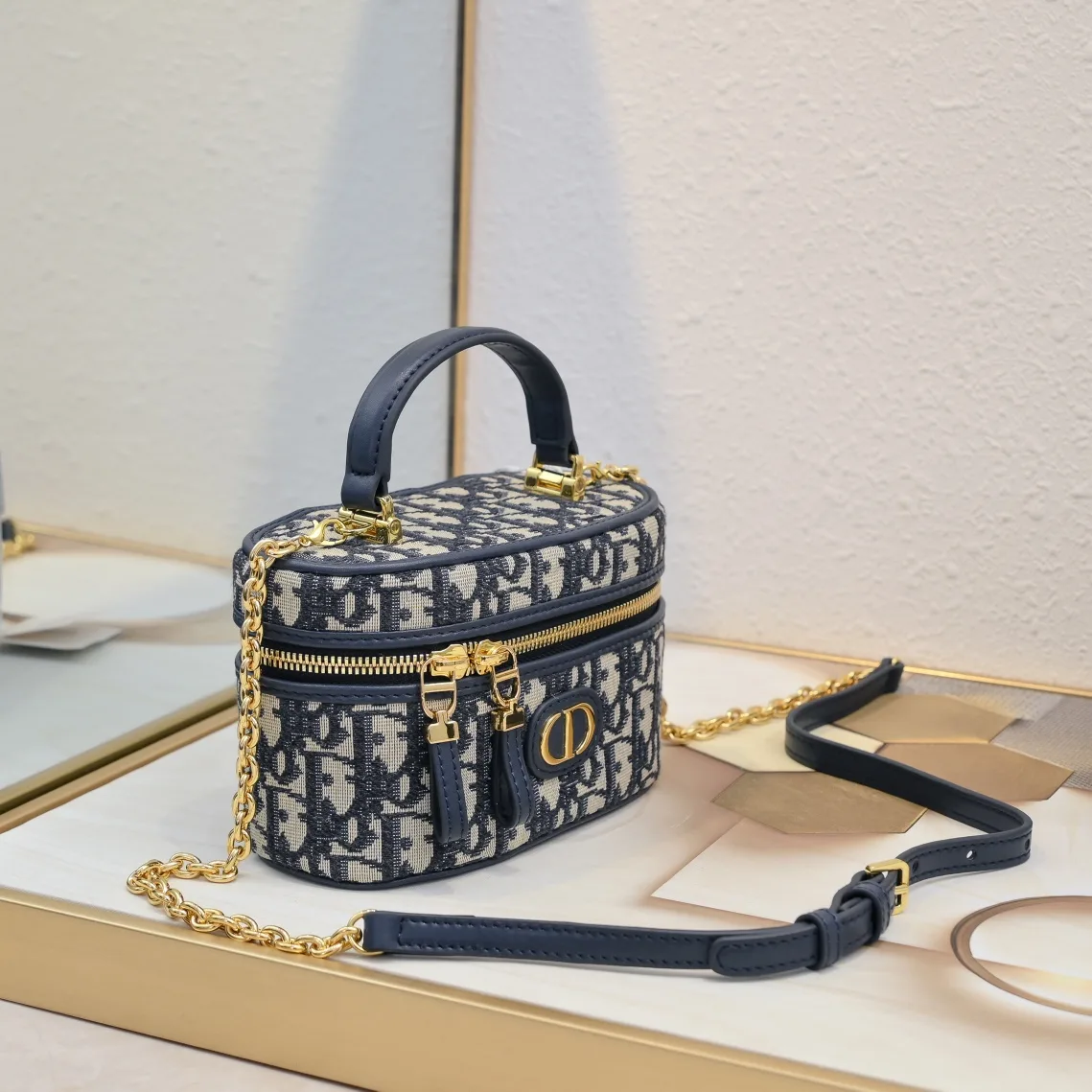 Dior Monogram Zip Vanity Case in Blue · view 2