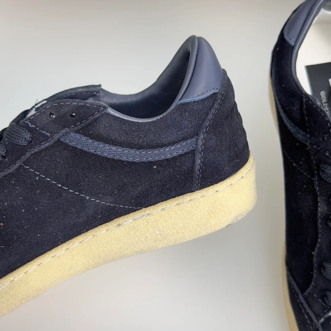 Golden Goose Cowhide Suede-Look Ball Star Sneakers in Blue · view 6