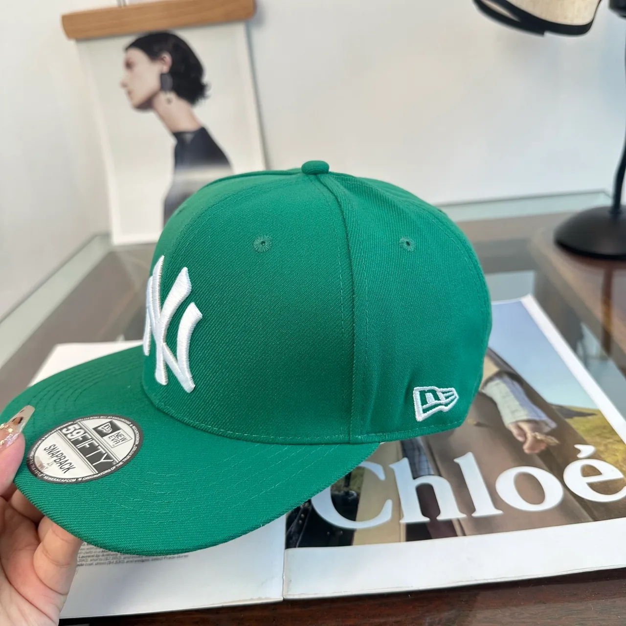 New Era NY Cap in Black & Grey & Green & Red · view 8