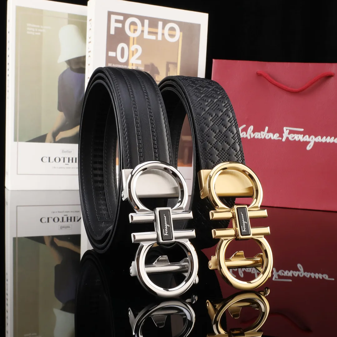 Ferragamo Gancini Buckle Belt in Black · view 8