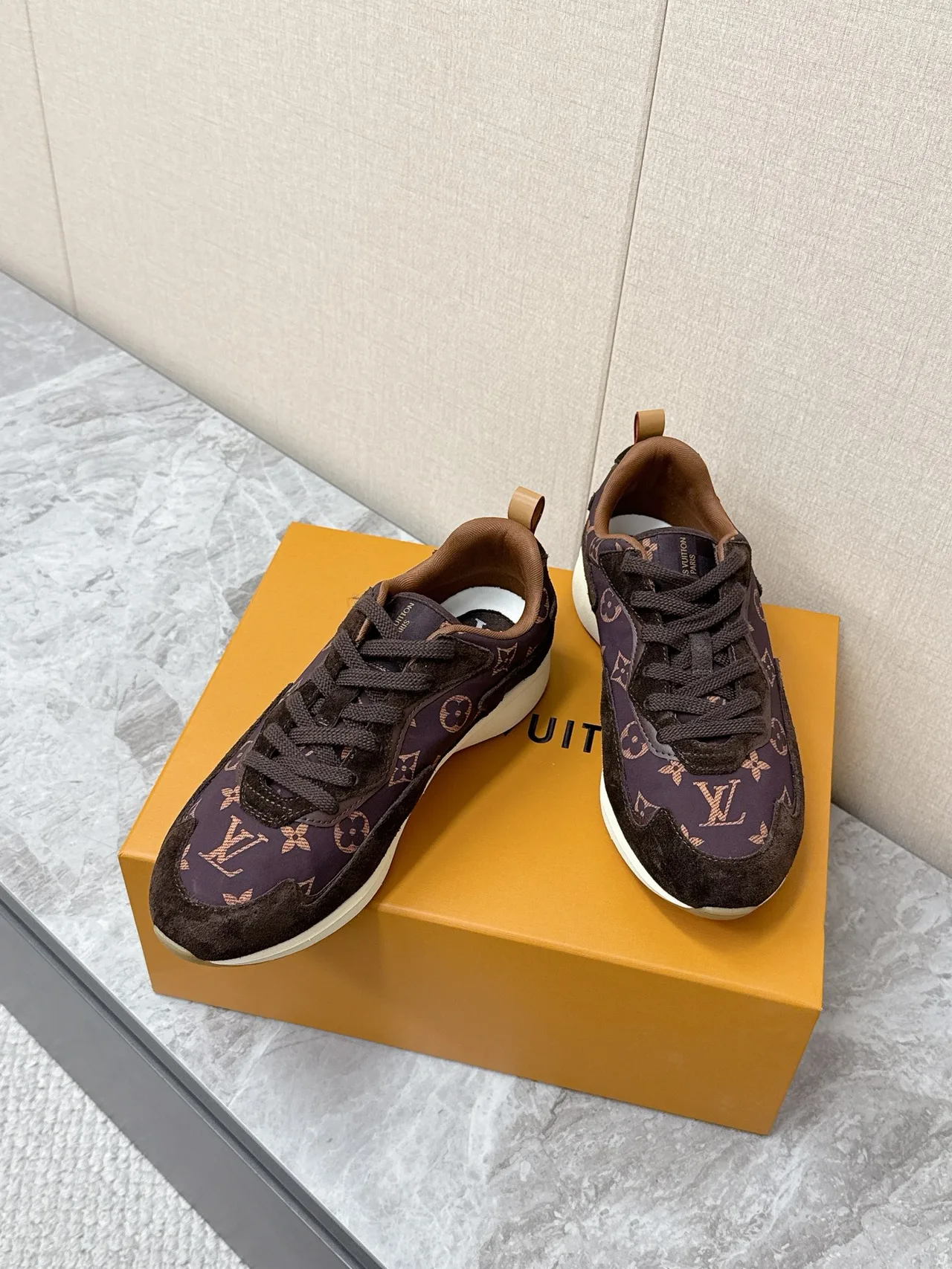 Louis Vuitton Nylon Sneakers in Brown · view 5