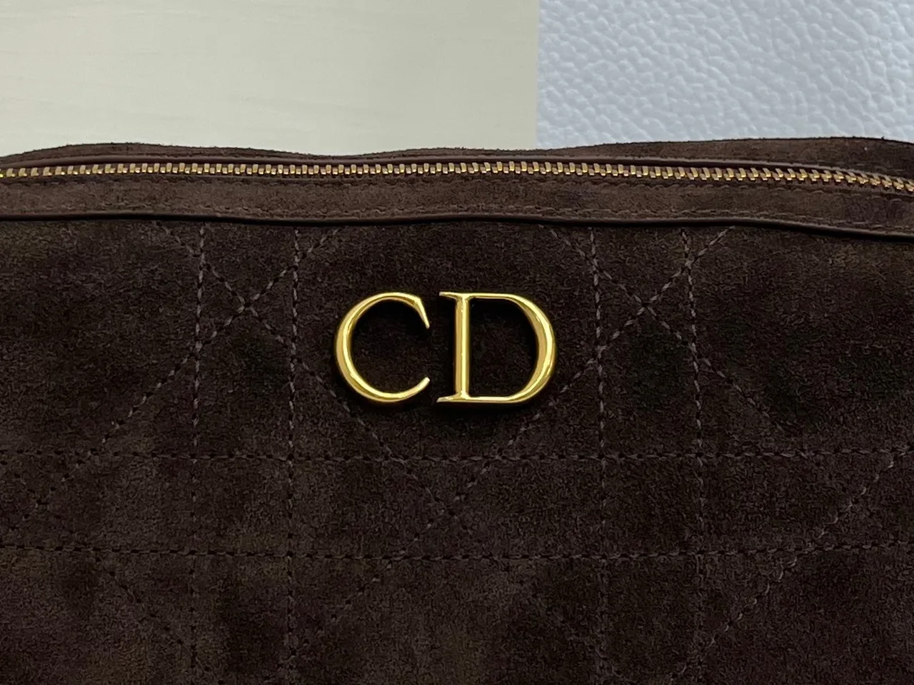 Dior Quilted Suede-Look Hobo Bag in Brown · view 6