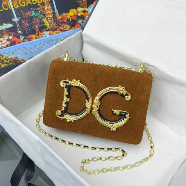 Dolce & Gabbana Cowhide Chain Clutch in Tan · view 1