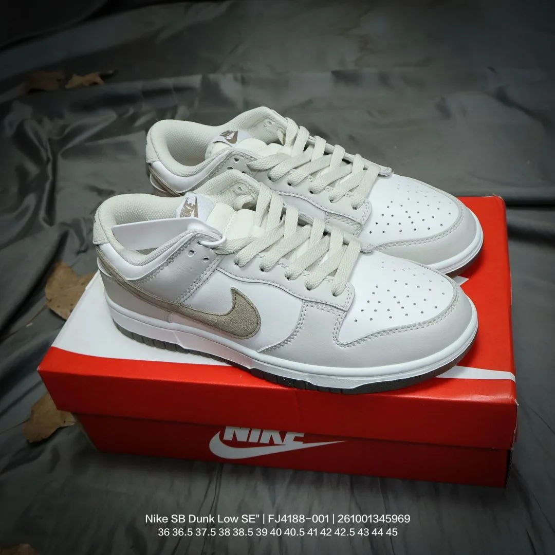 Nike Low-Top Sneakers in White & Burgundy & Beige & Grey & Green & Black · view 7
