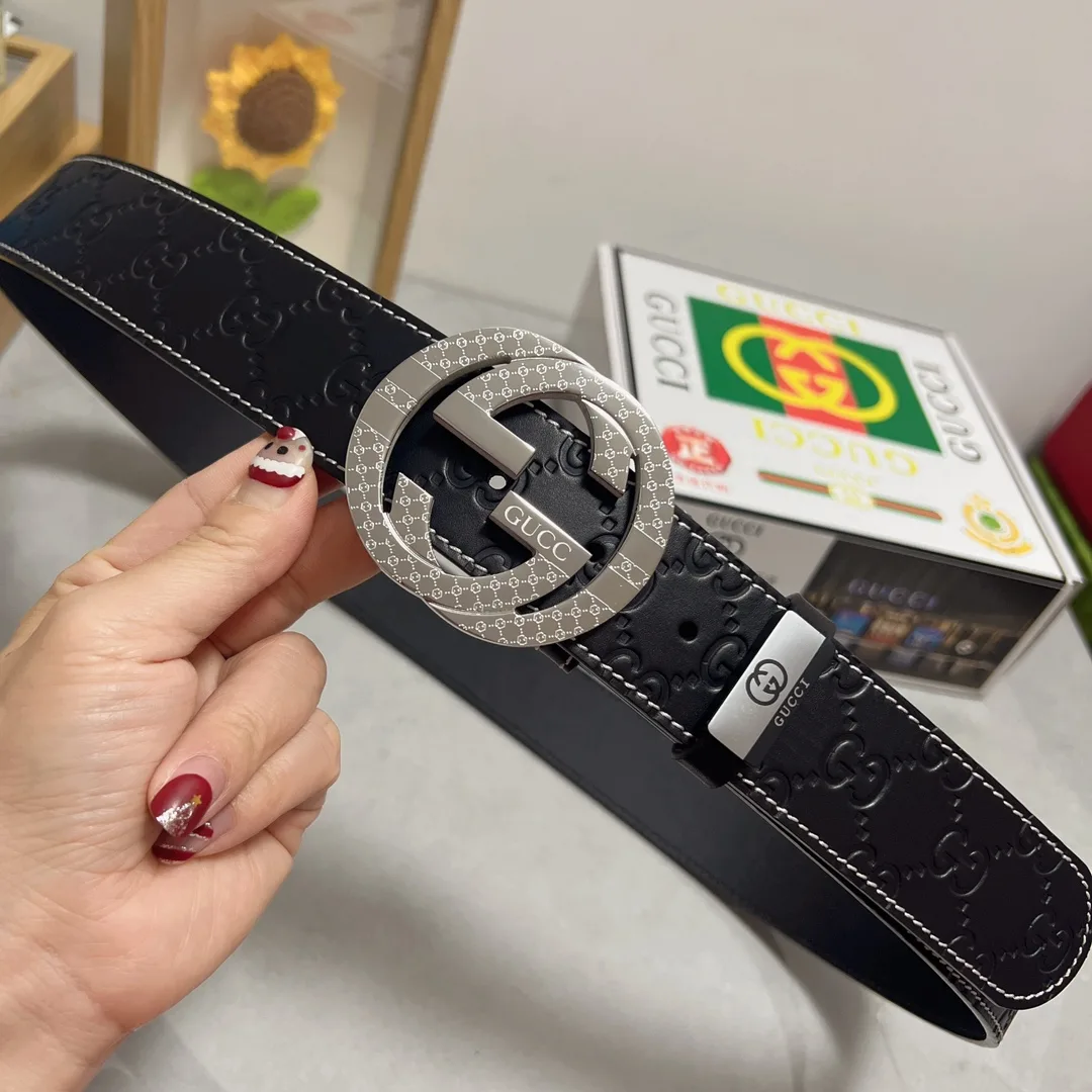 Gucci Cowhide Smooth Belt in Black · view 5