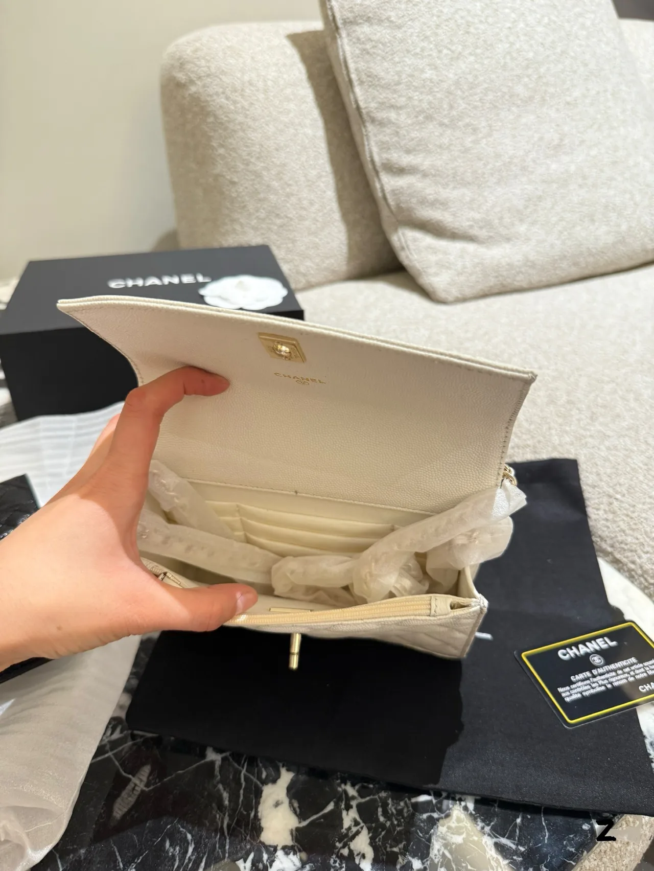 Chanel Small Flap Shoulder Bag in Black & White · view 8