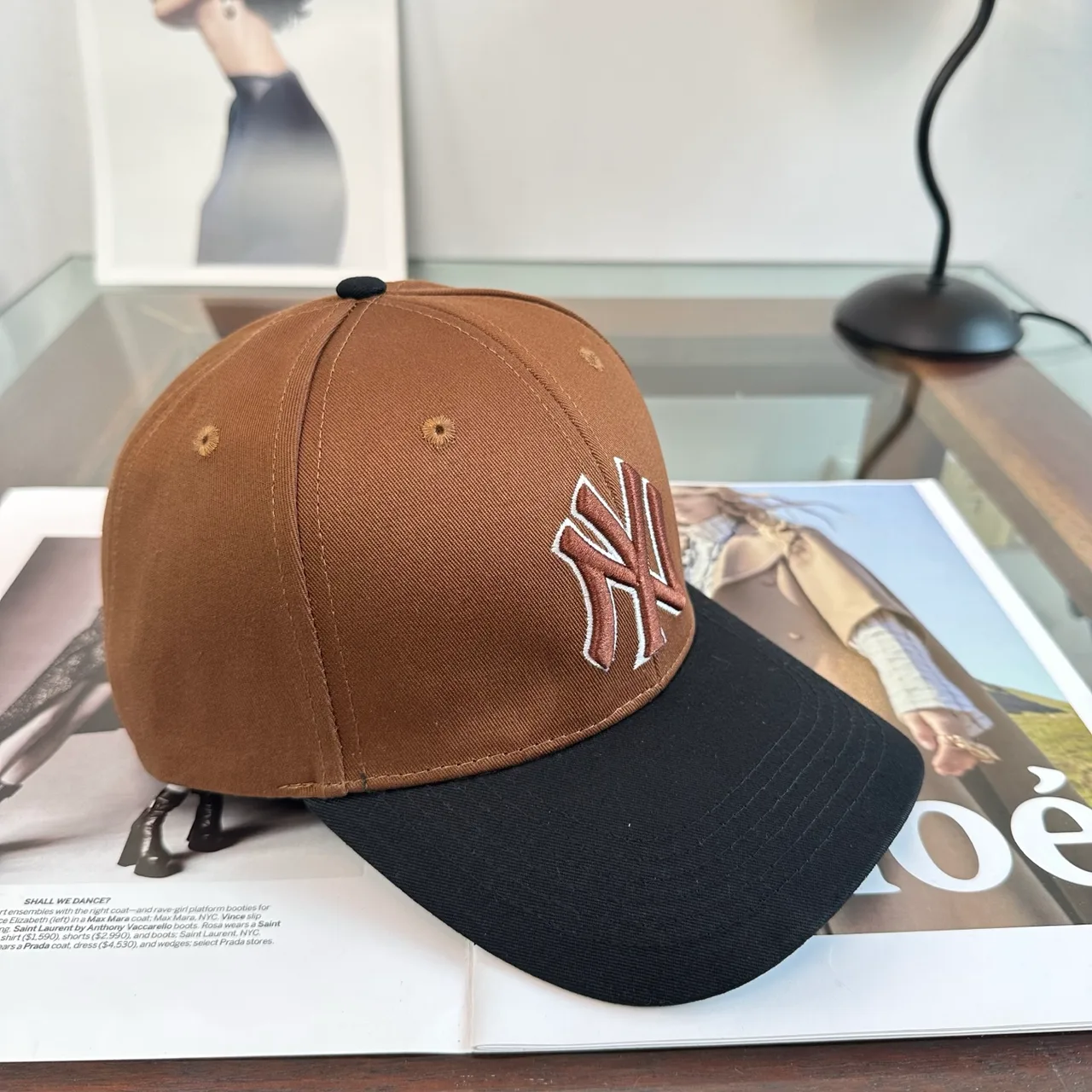 New Era Embroidered Baseball Cap in Brown · view 2