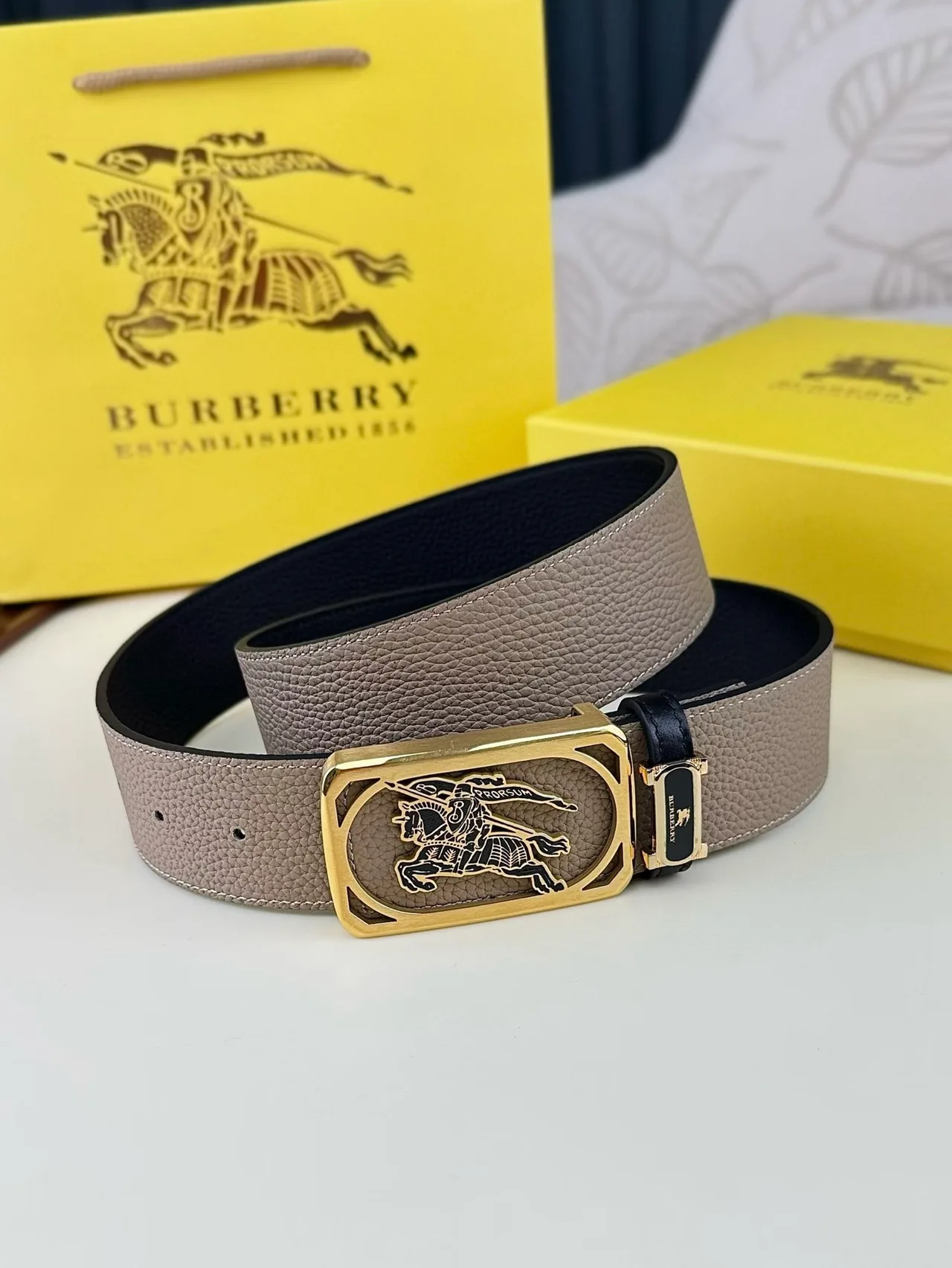 Burberry Reversible Belt in Grey · view 6