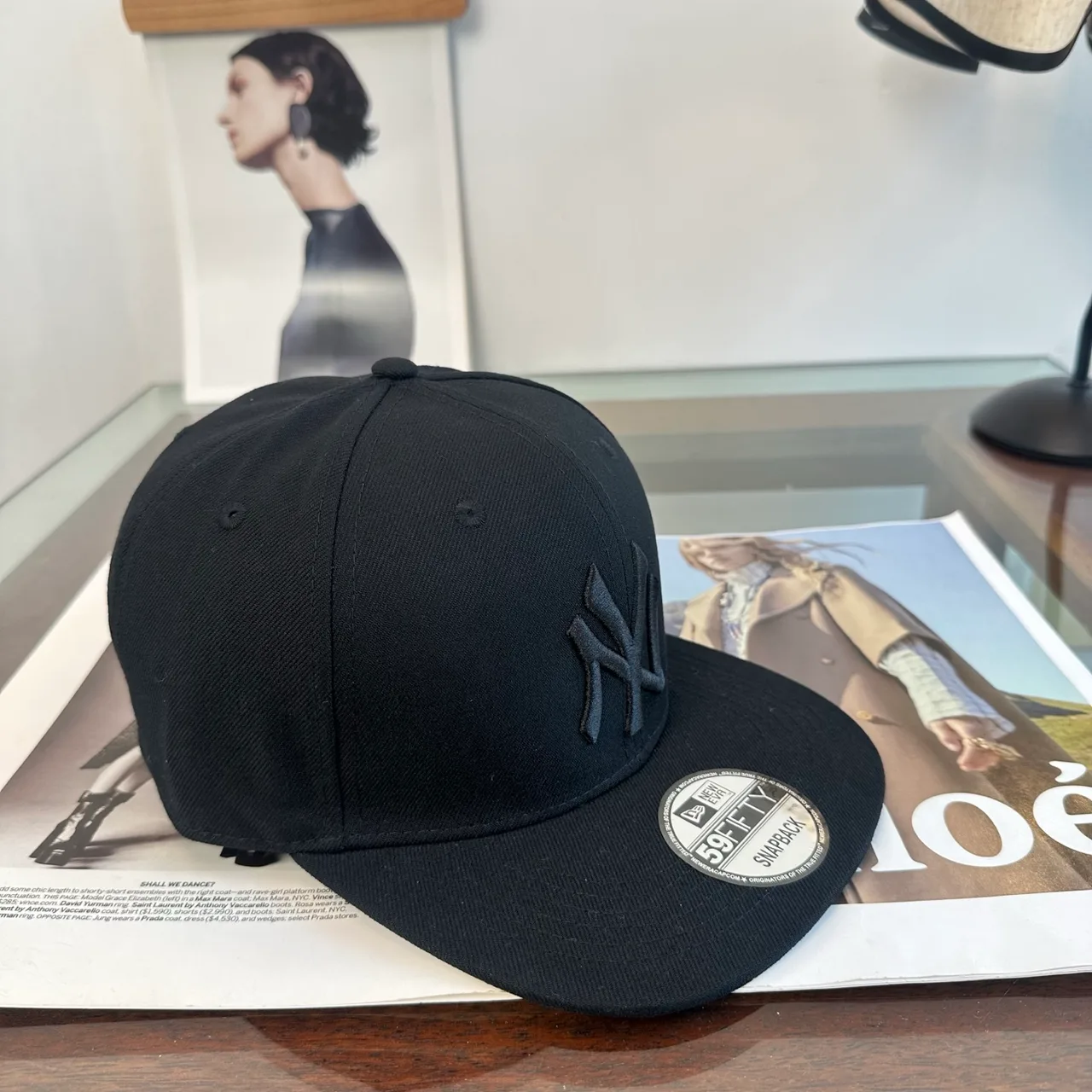 New Era Embroidered Baseball Cap in Black · view 2