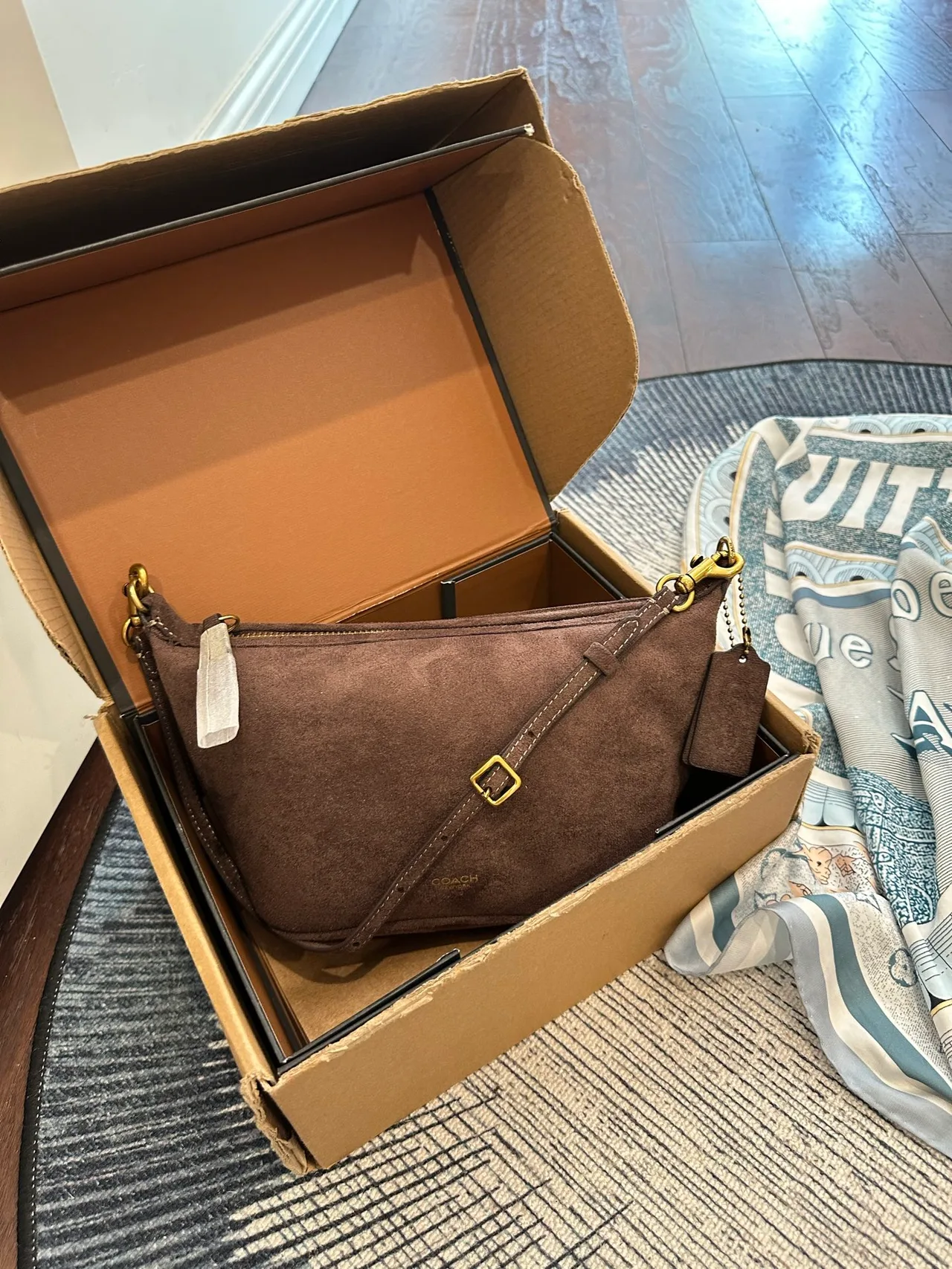 Coach Demi Shoulder Bag in Brown & Red & Black · view 1