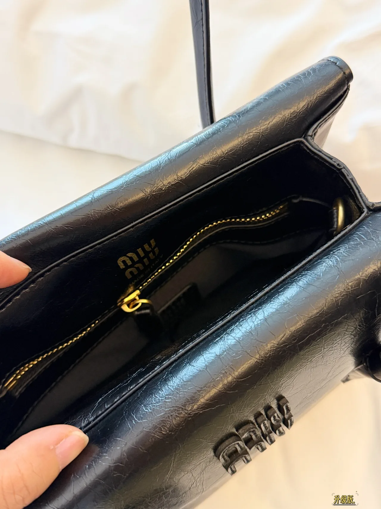 Miu Miu Woven Top-Handle Bag in Black · view 8