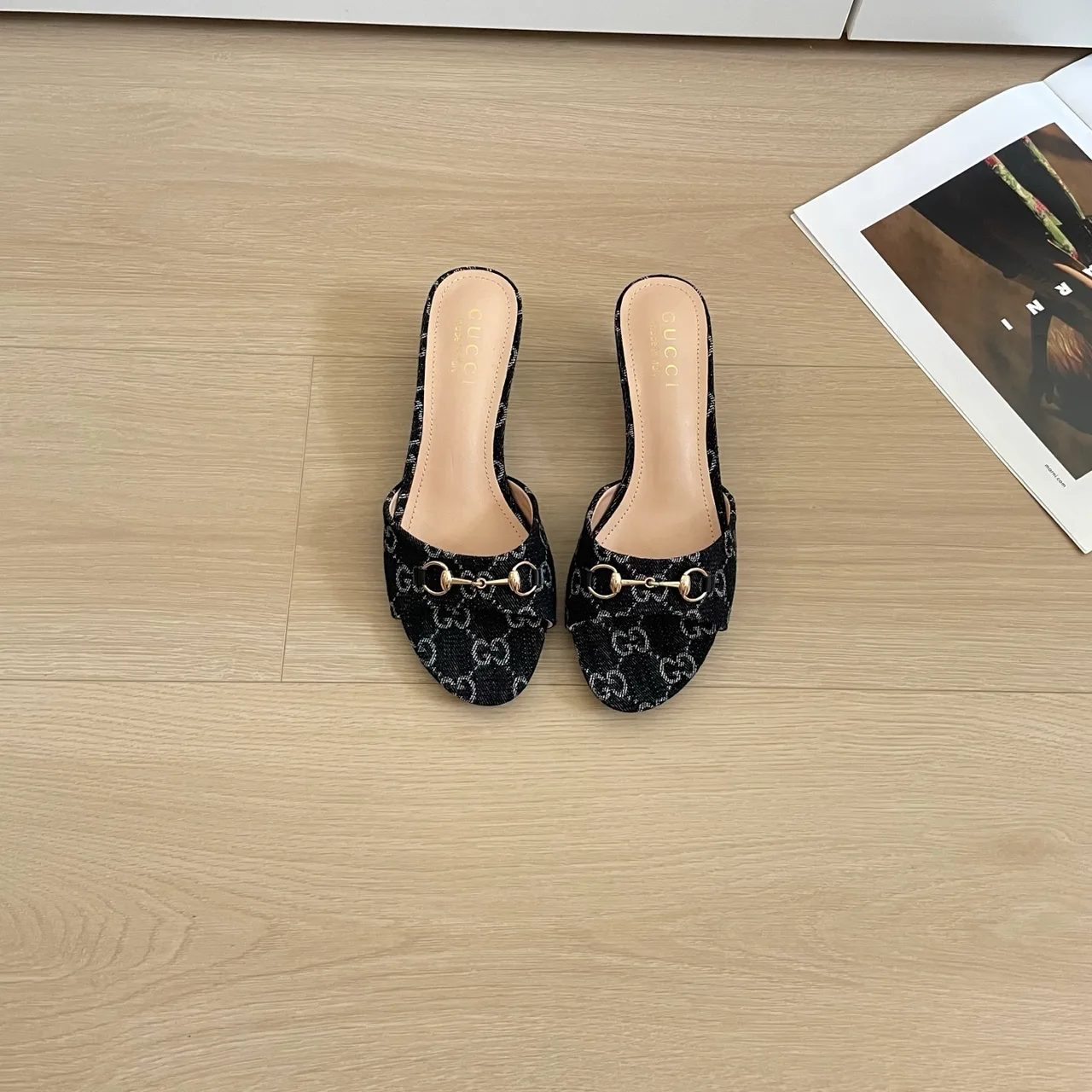 Gucci Canvas Mules in Black · view 1