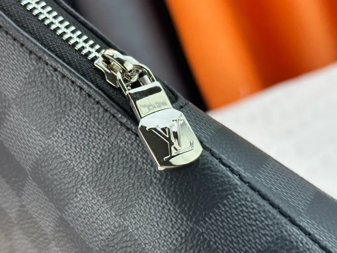 Louis Vuitton Canvas Check Clutch in Grey · view 7