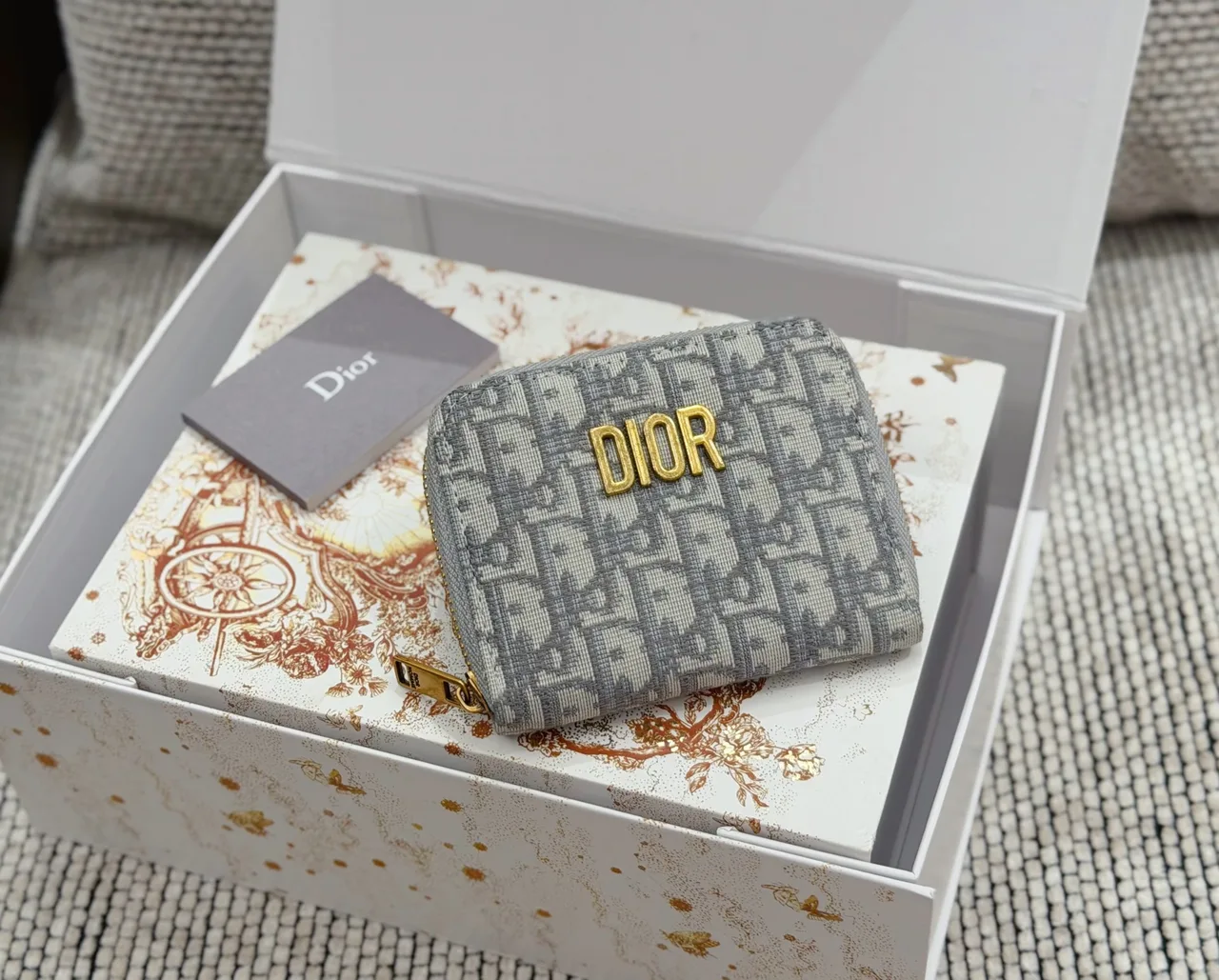 Dior Zip Wallet in Pink & Red & White & Beige & Black & Grey & Blue · view 6