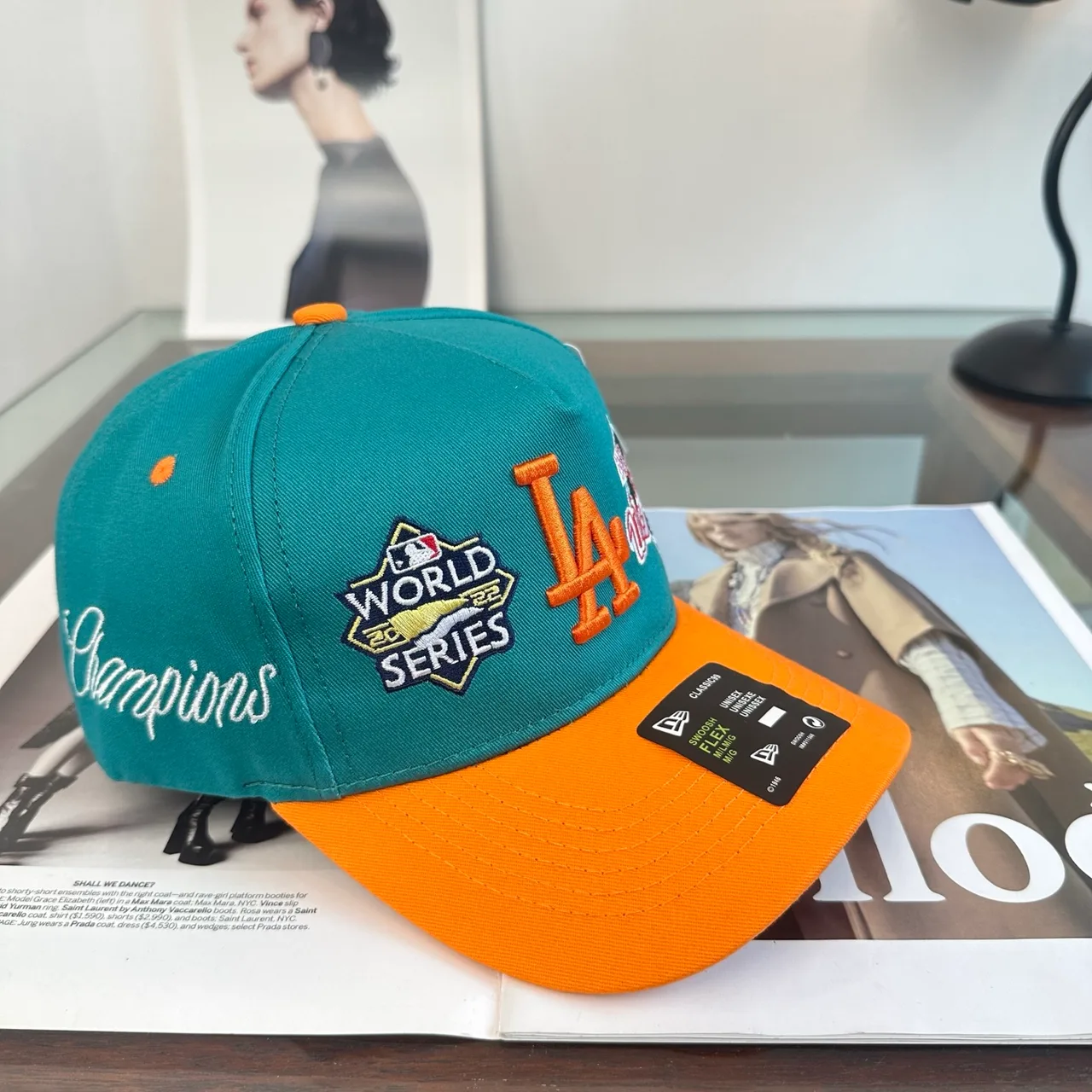 New Era LA World Series Cap in Black & Beige & Green & Burgundy & White & Purple · view 3