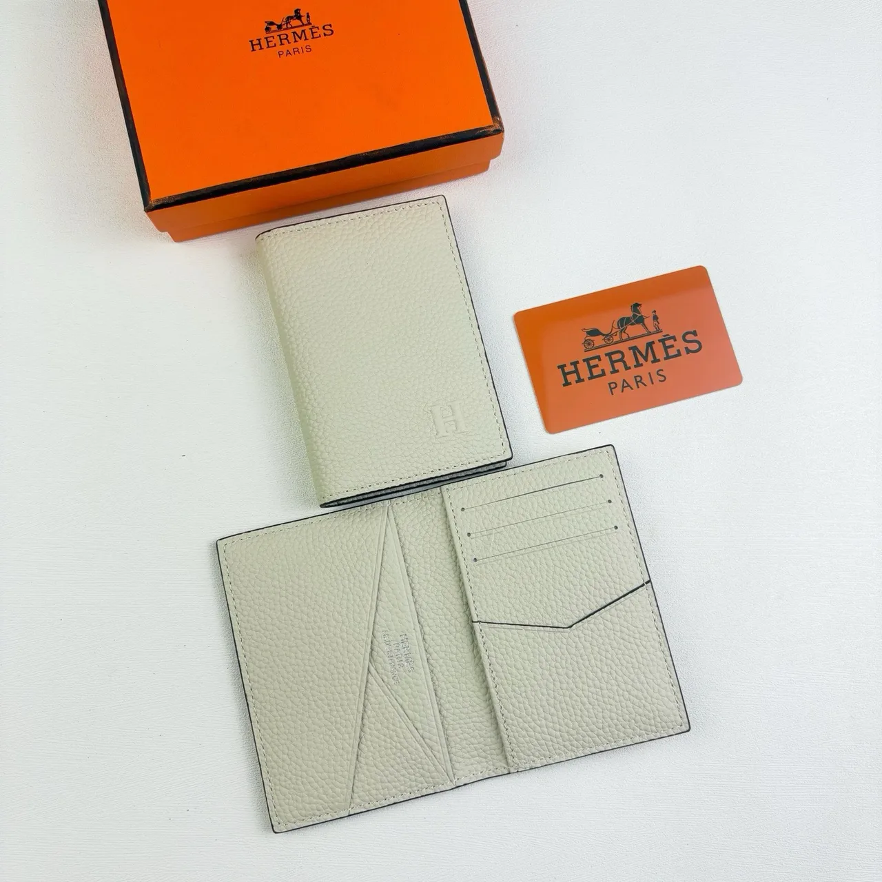 Hermes Wallet in Brown & Grey · view 2