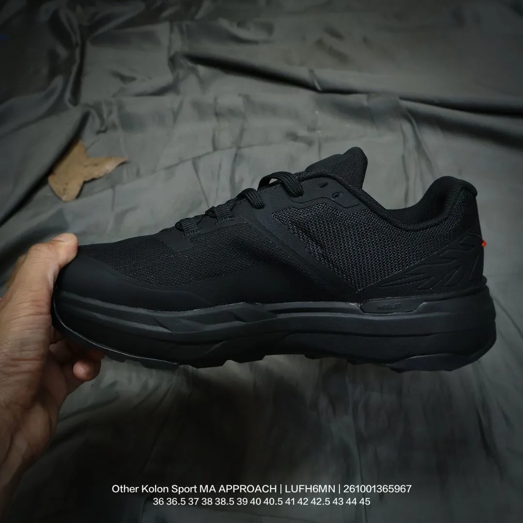 Lace-Up Tree-Badge Approach Sneakers in Black · view 3