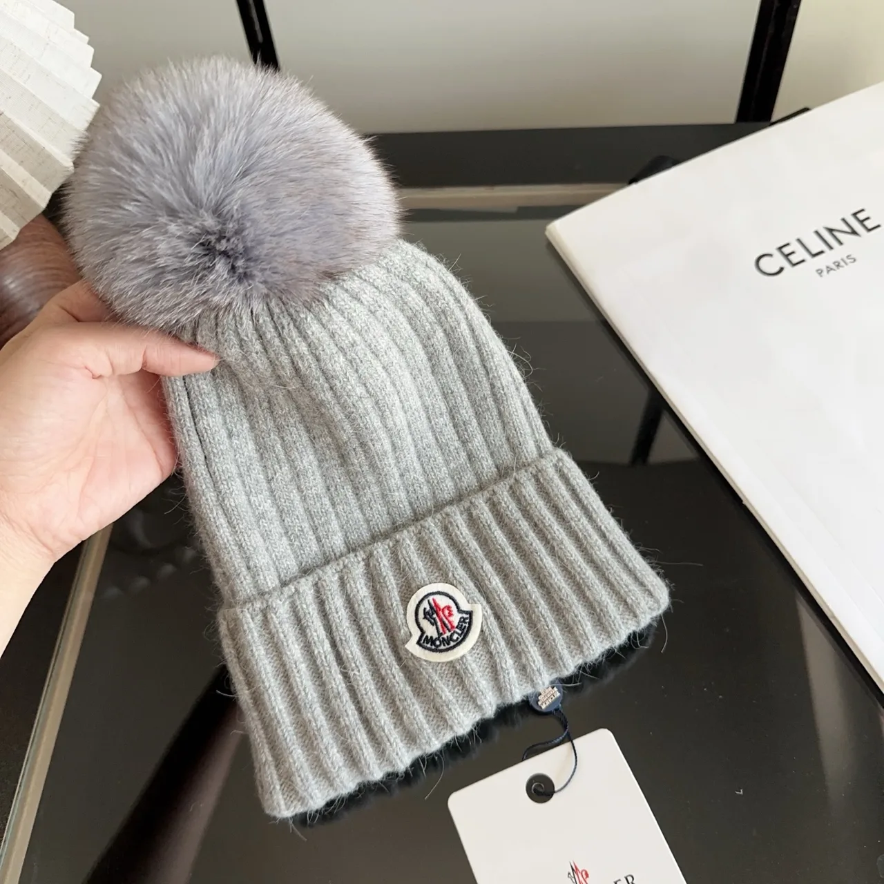 Moncler Beanie in Grey · view 6