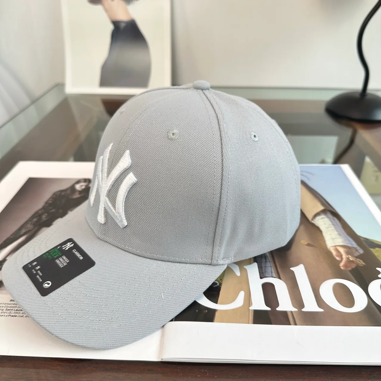 NY Letter Baseball Cap in Black & Grey & White & Brown & Green · view 4