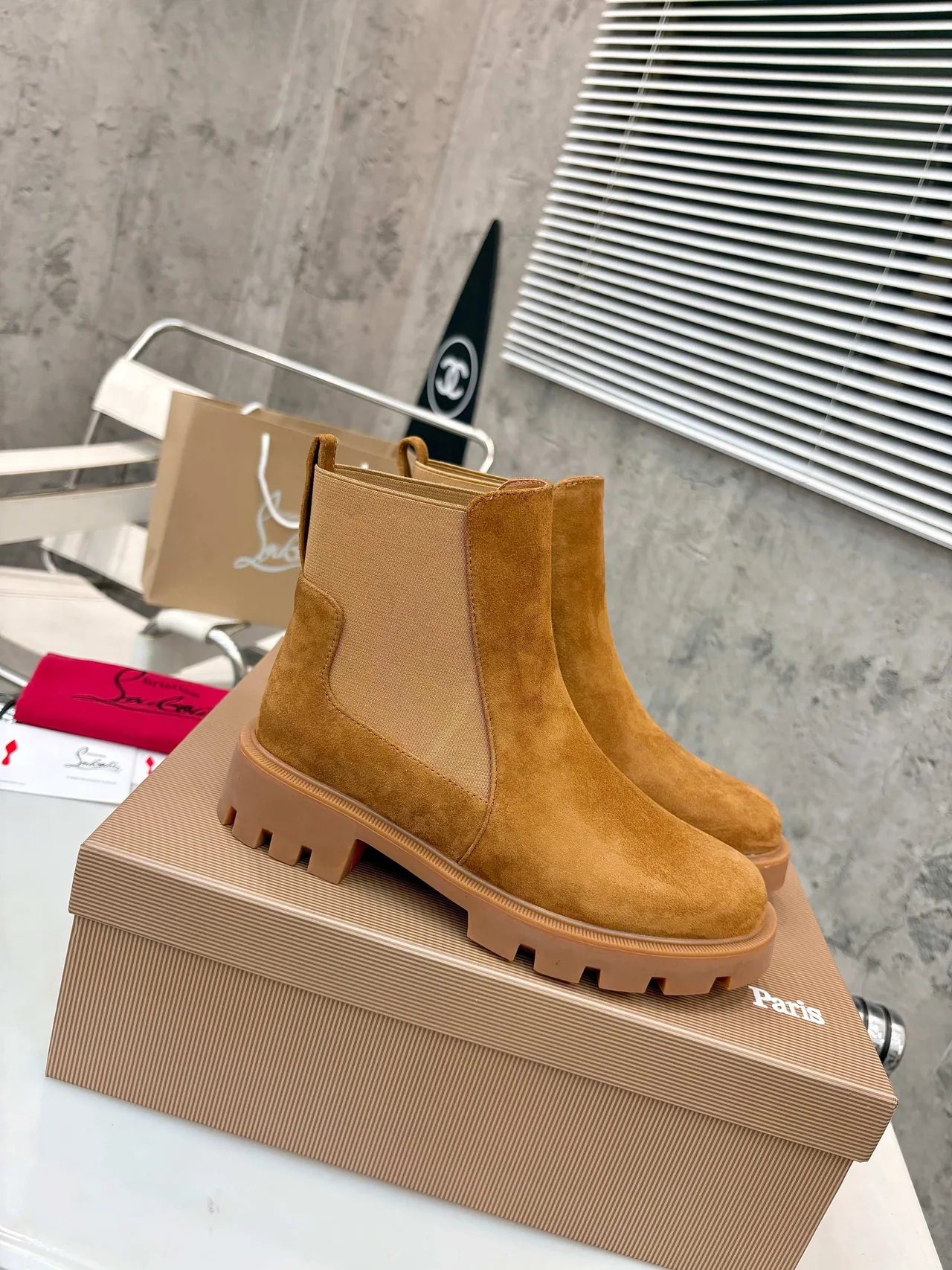 Christian Louboutin Chelsea ankle boots in Black & Brown · view 3