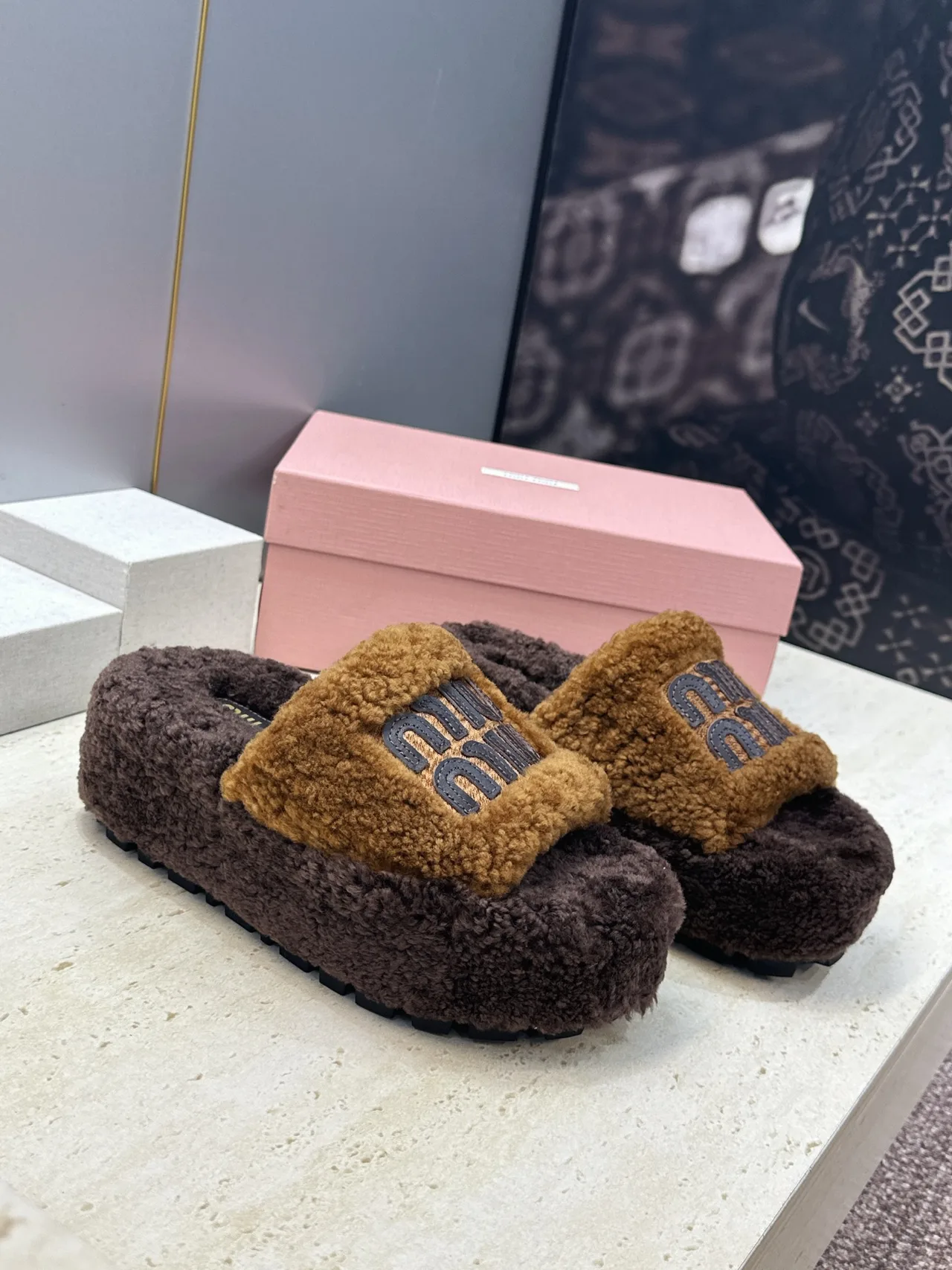 Miu Miu Slippers in Brown · view 3