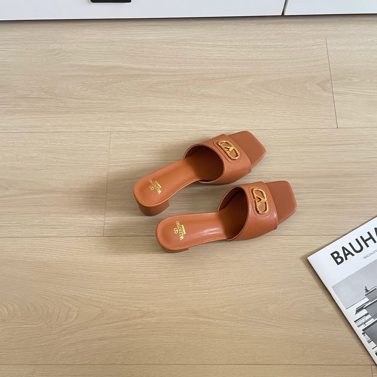 Valentino Sheepskin Mules in Brown · view 4