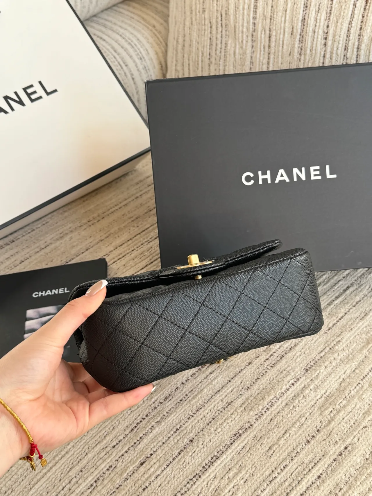 Chanel Quilted Top-Handle Bag in Black · view 6
