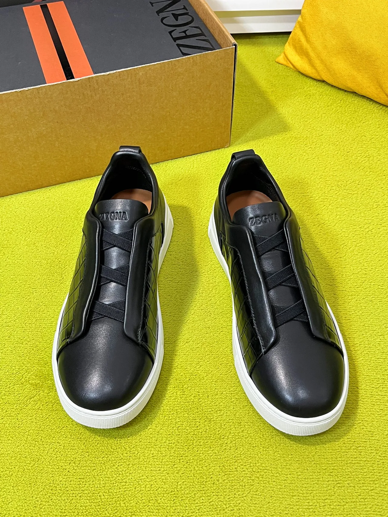 Zegna Slip-On Sneakers in Black · view 2