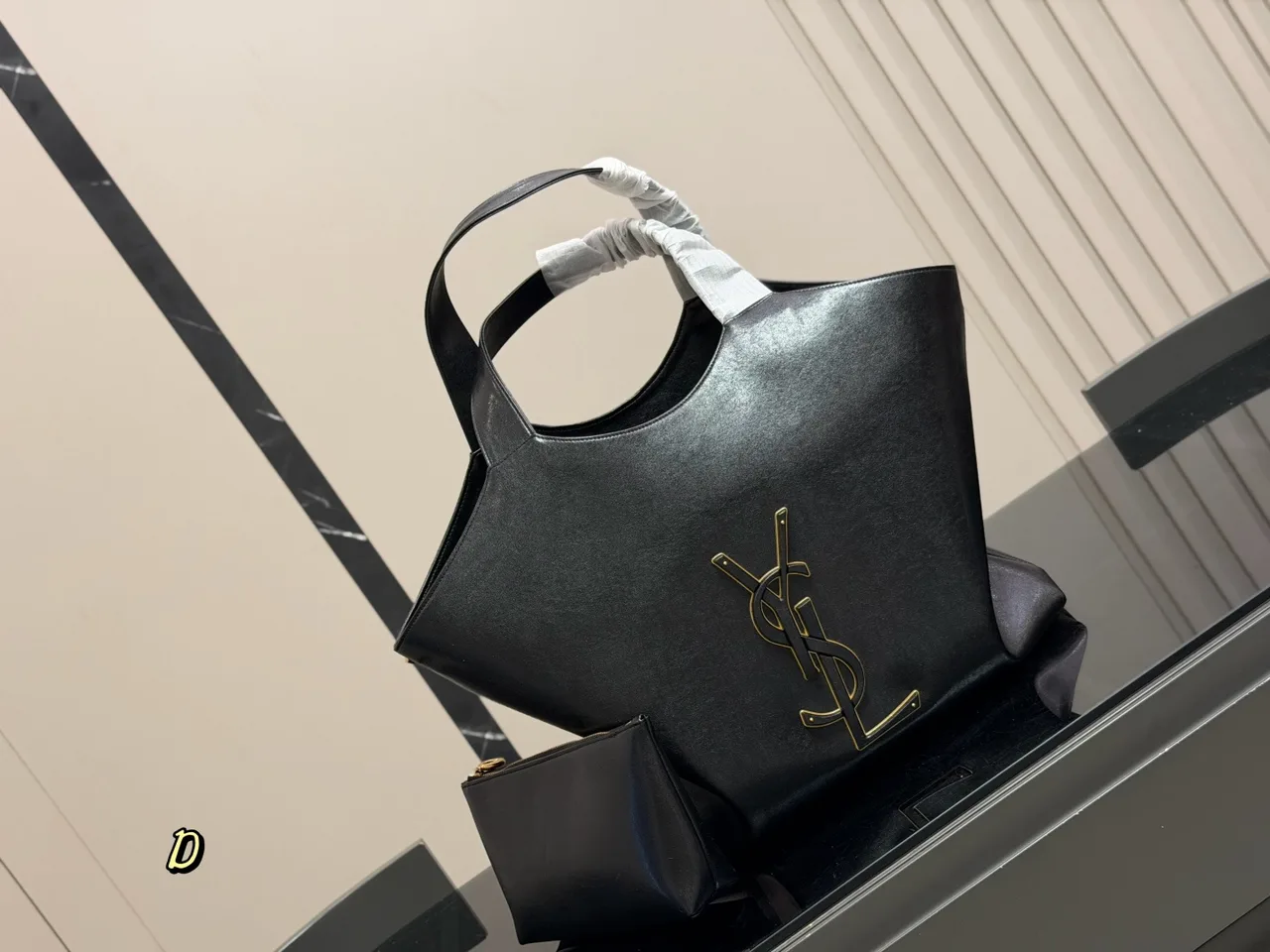 Saint Laurent Gaby Tote in Black & Brown · view 4