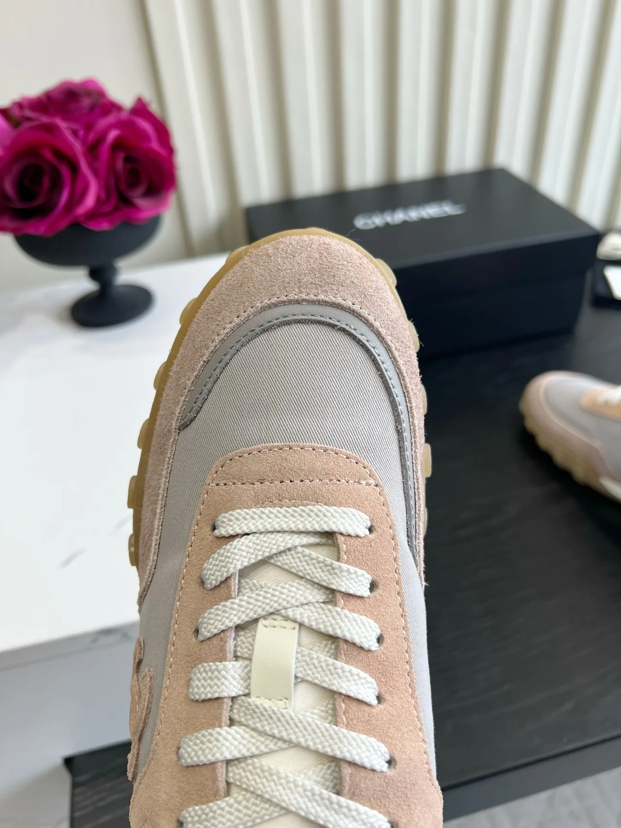 Chanel Suede Denim Sneakers in Pink · view 7