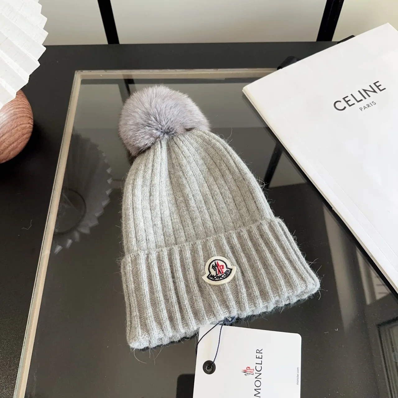 Moncler Beanie in Grey · view 1