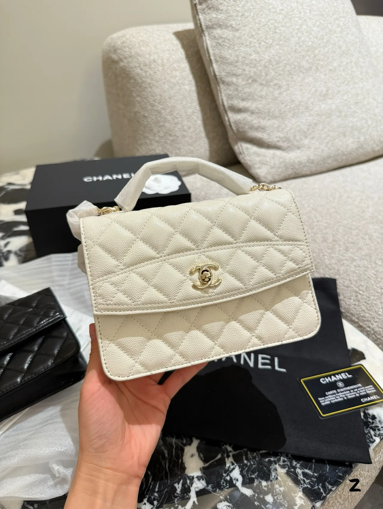 Chanel Small Flap Shoulder Bag in Black & White · view 2