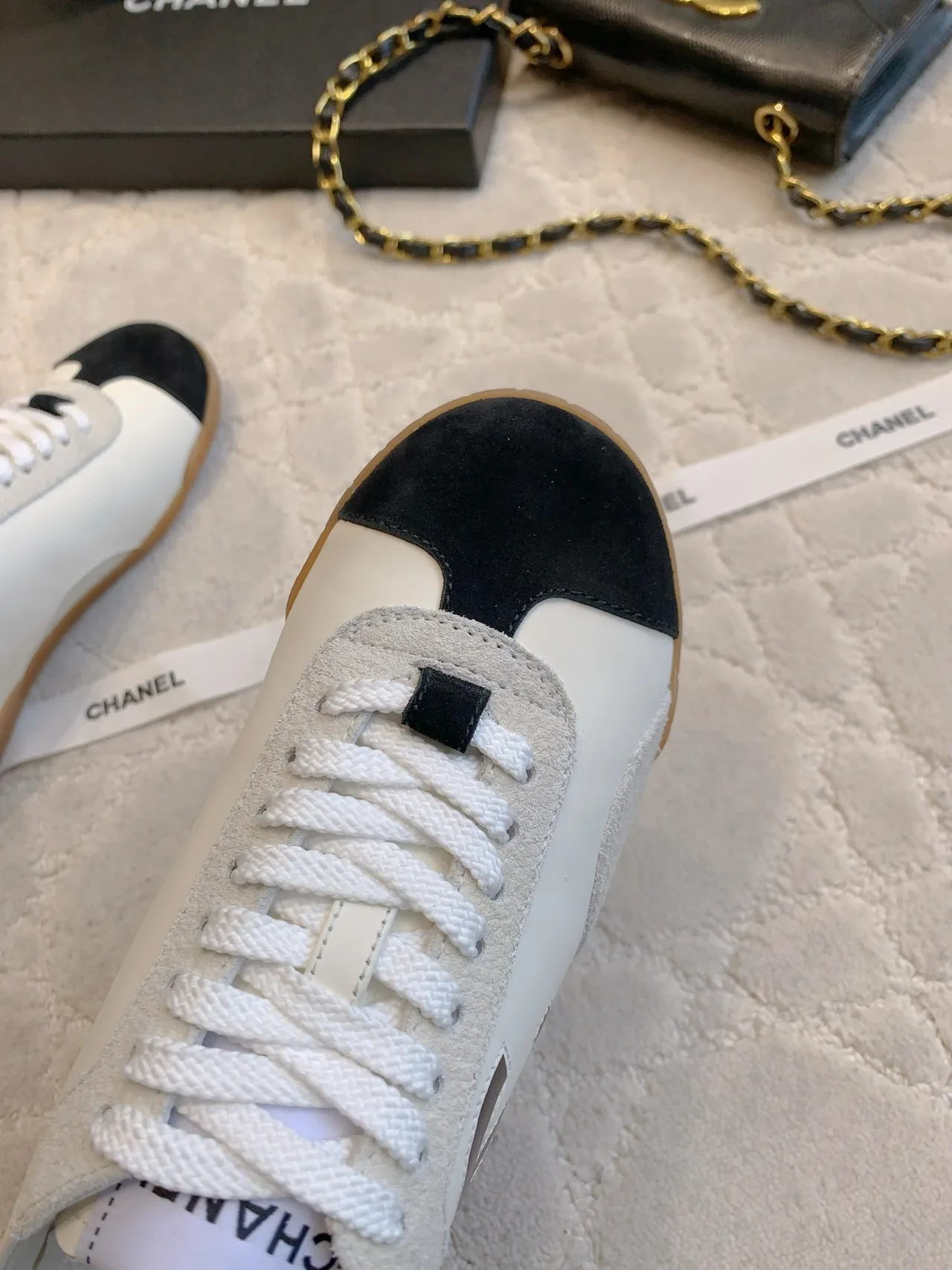 Chanel Calfskin Sneakers in White · view 7