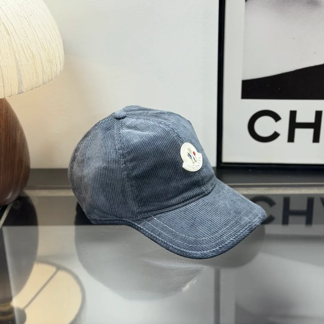 Moncler Corduroy Baseball Cap in Blue · view 4